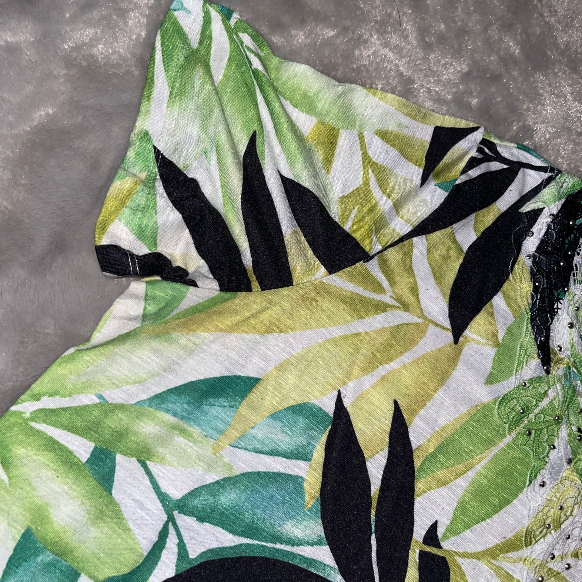 Alfred Dunner Leaf Print Top Blouse 🌿 Women’s Casual Workwear Chic Size L 4