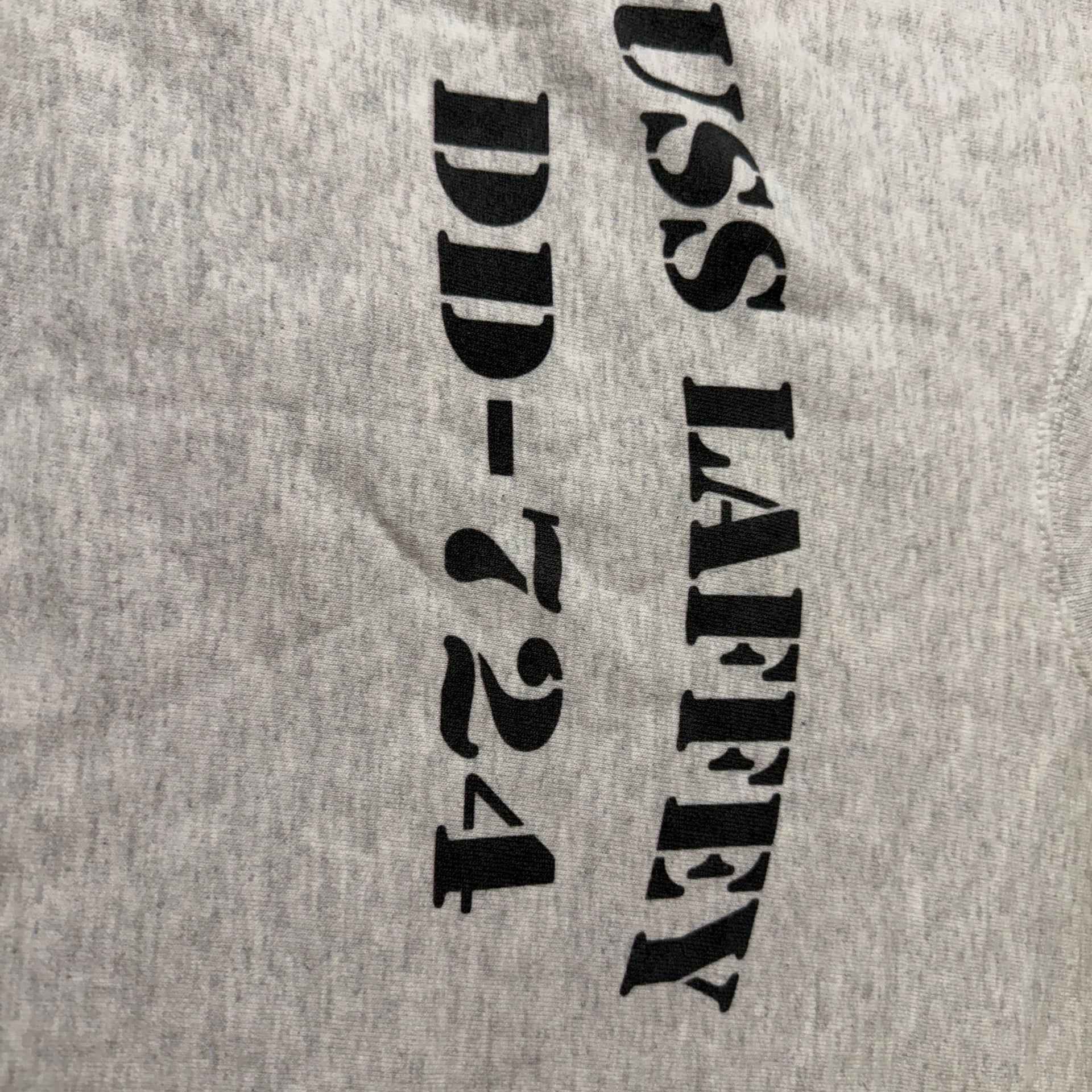 Vtg Hanes Mens Crewneck Sweatshirt USS Laffey DD-724 Spell Out Pull Over XL Gray 11