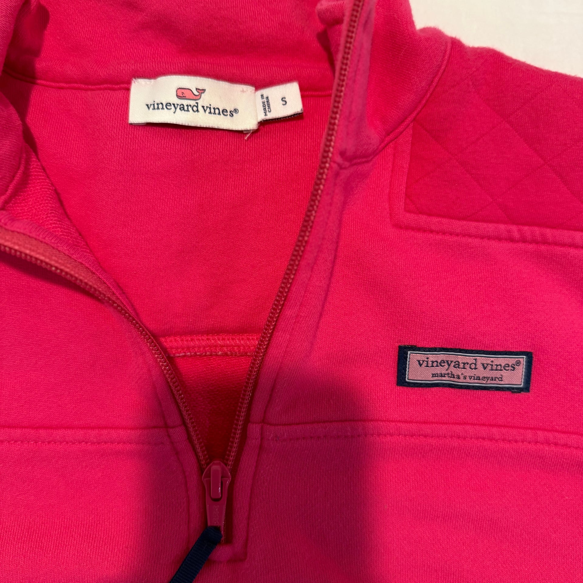 Vineyard Vines Women's Quilted Shoulder Shep Shirt Quarter-Zip Pullover 4