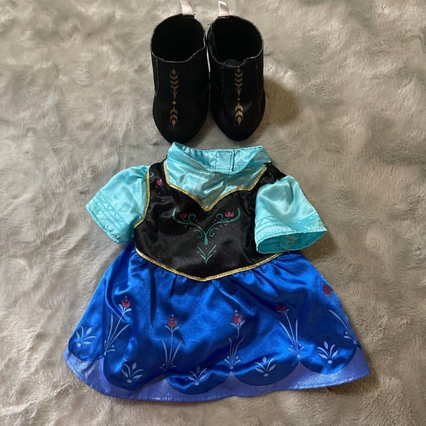 Build-A-Bear Disney Frozen Anna Traveling Dress Outfit w/ Shoes