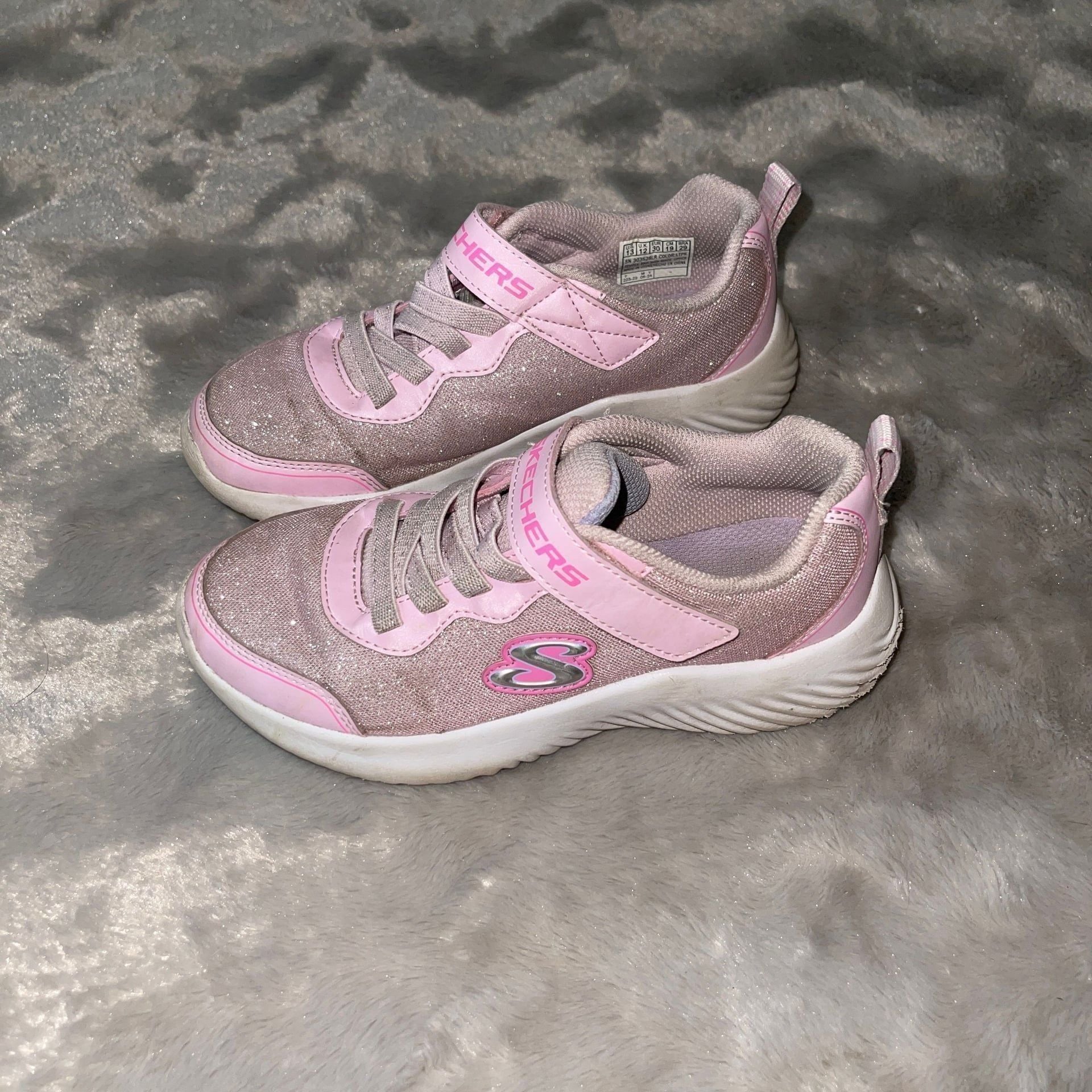 Skechers Girls Street Uno Lite - Precious Shimmer Sneakers Size 12 2