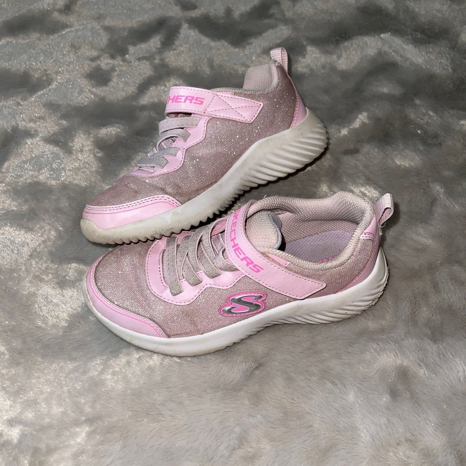 Skechers Girls Street Uno Lite - Precious Shimmer Sneakers Size 12 4