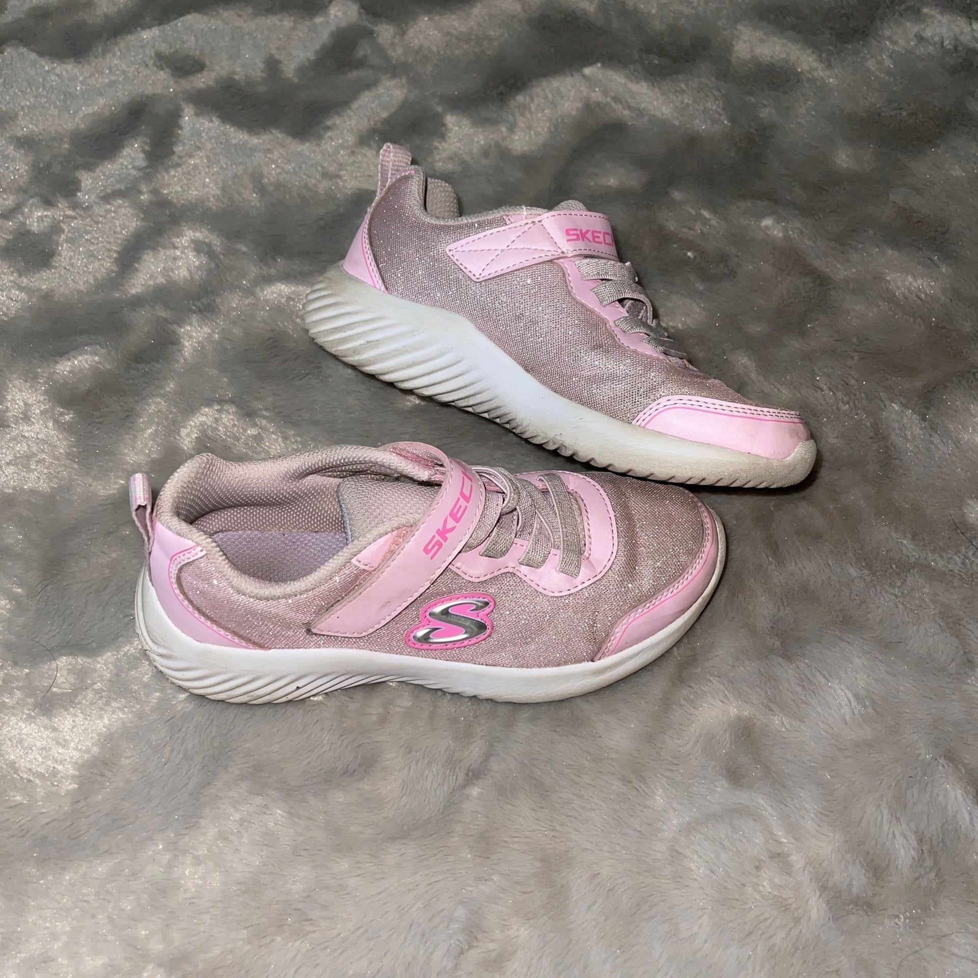 Skechers Girls Street Uno Lite - Precious Shimmer Sneakers Size 12 5