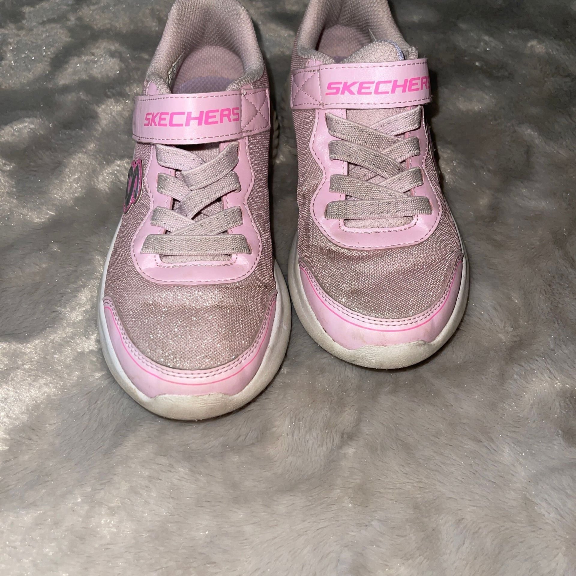 Skechers Girls Street Uno Lite - Precious Shimmer Sneakers Size 12 6