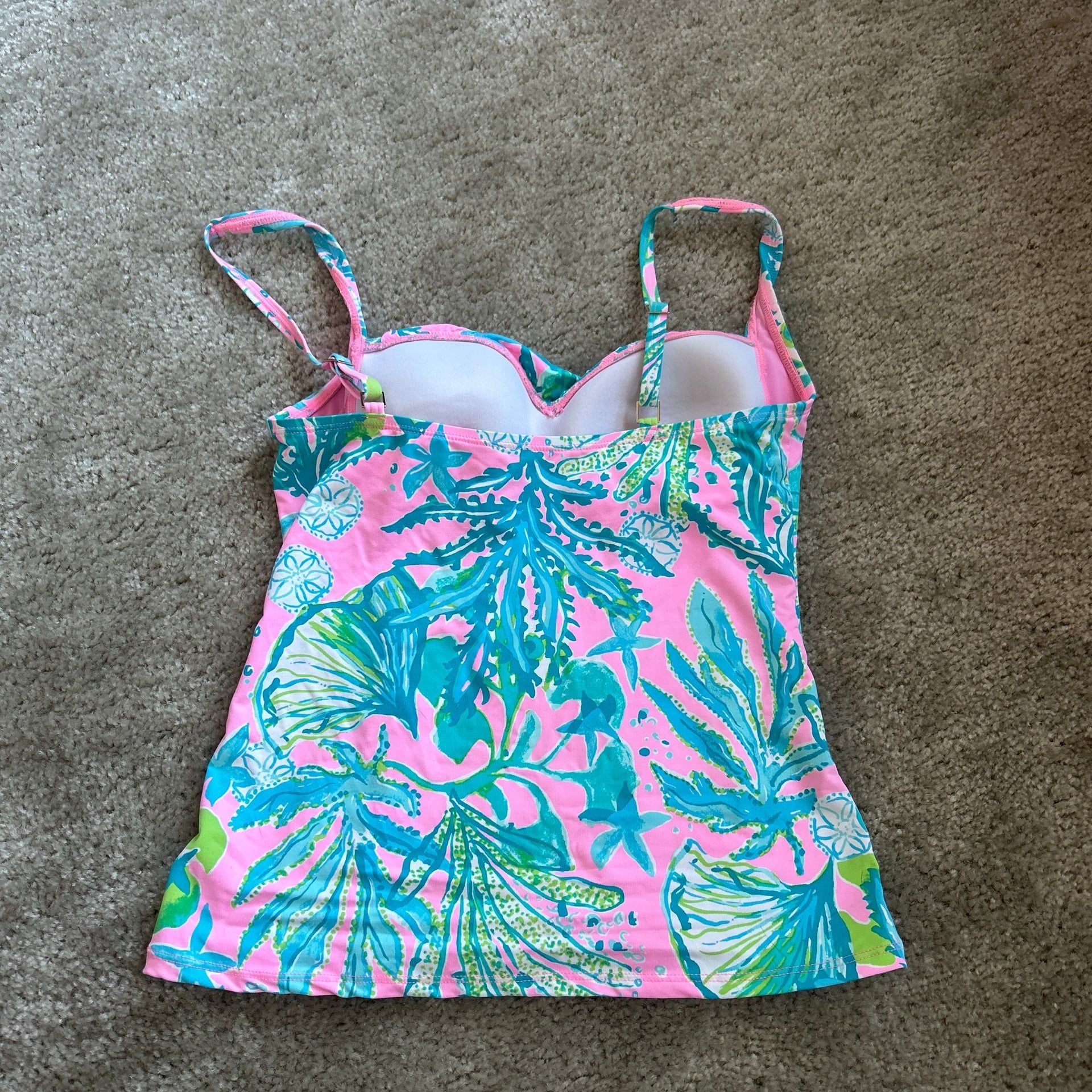 Lilly Pulitzer Bec Tankini Womens Size 6 Multicolor Mandevilla Baby Hip Nautic 2