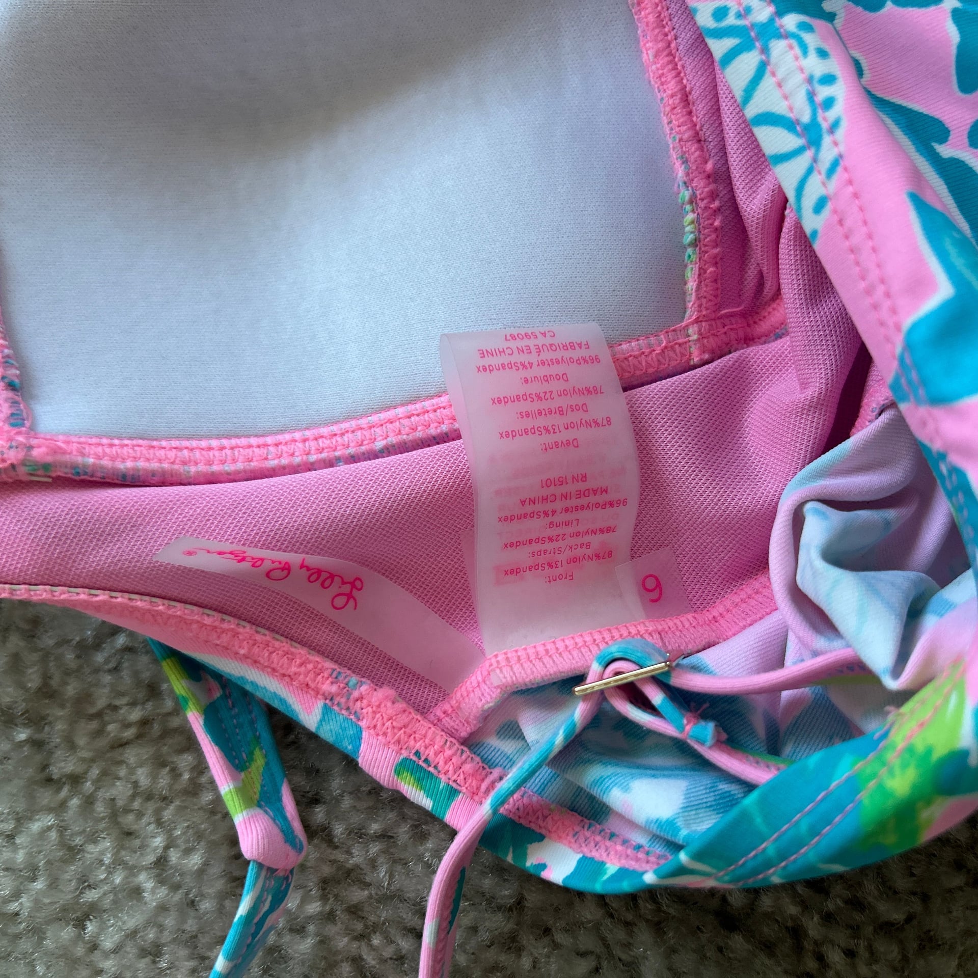 Lilly Pulitzer Bec Tankini Womens Size 6 Multicolor Mandevilla Baby Hip Nautic 3