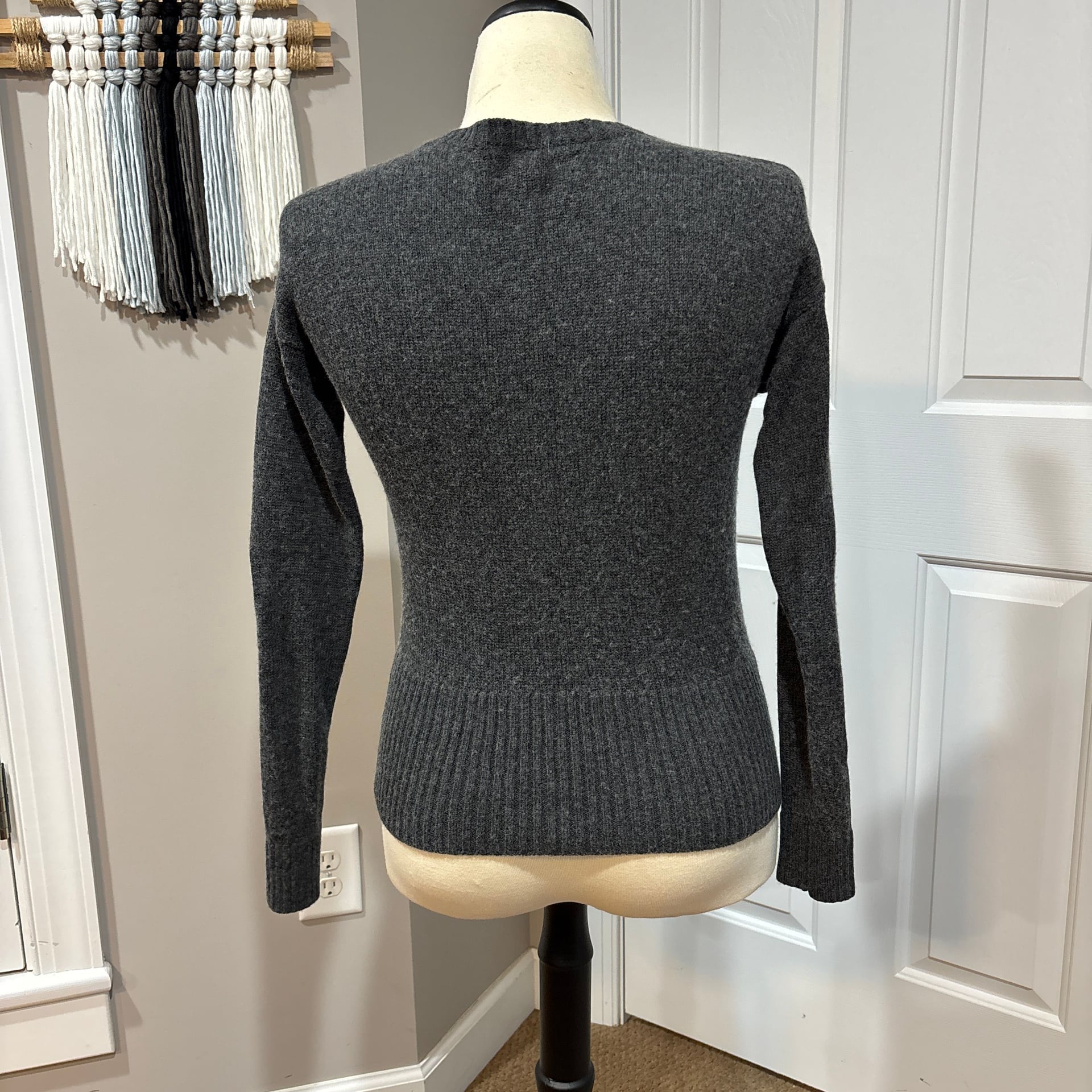 LOFT Women's Button Up Merino Wool Blend Sweater Preppy Cardigan SZ M 4