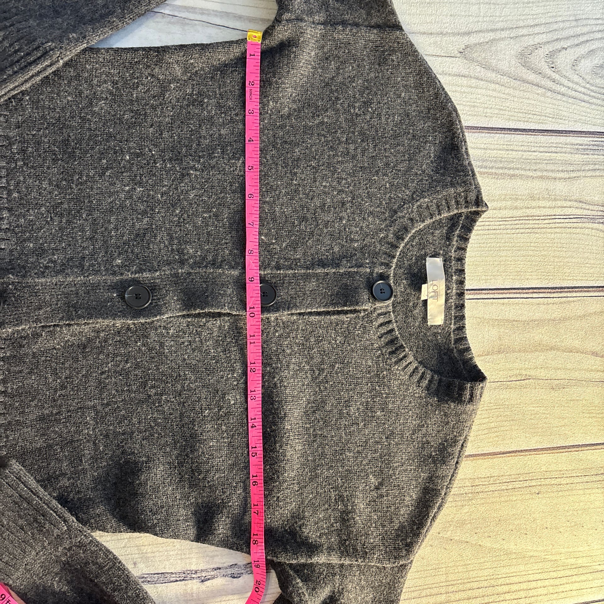 LOFT Women's Button Up Merino Wool Blend Sweater Preppy Cardigan SZ M 7