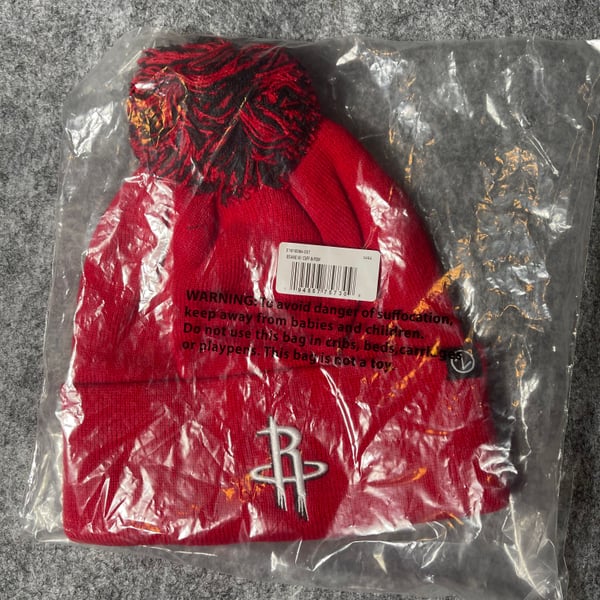 New Houston Rockets Knit Beanie Hat with Cuff and Pom - Red/Black