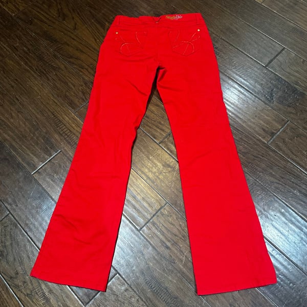 Southpole Red Denim Jeans, Y2K Streetwear Core, Size 9