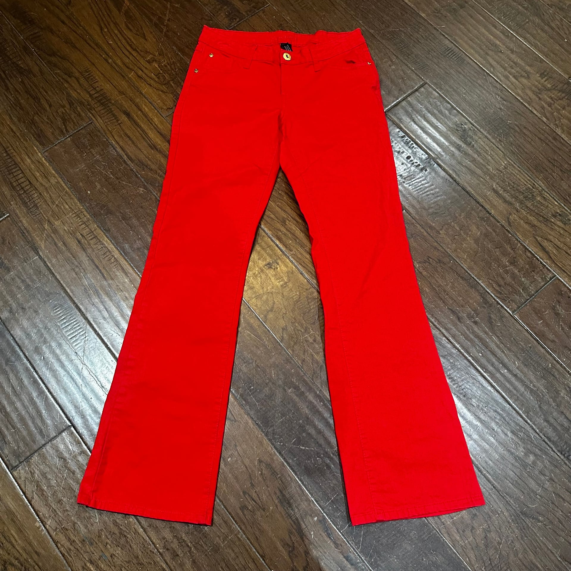 Southpole Red Denim Jeans, Y2K Streetwear Core, Size 9 4