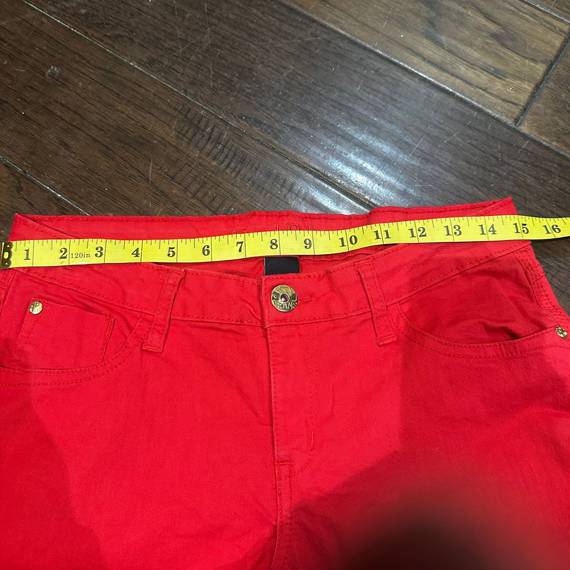 Southpole Red Denim Jeans, Y2K Streetwear Core, Size 9 7