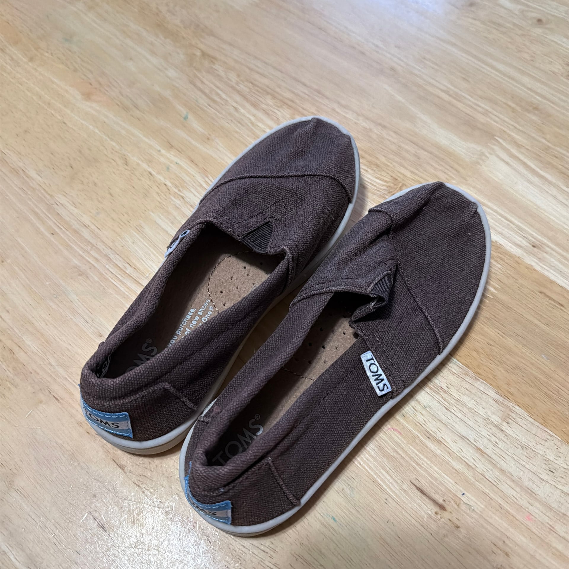 TOMS Youth Alpargata Classic Slip-On Shoes in Ash Canvas Youth 13 2