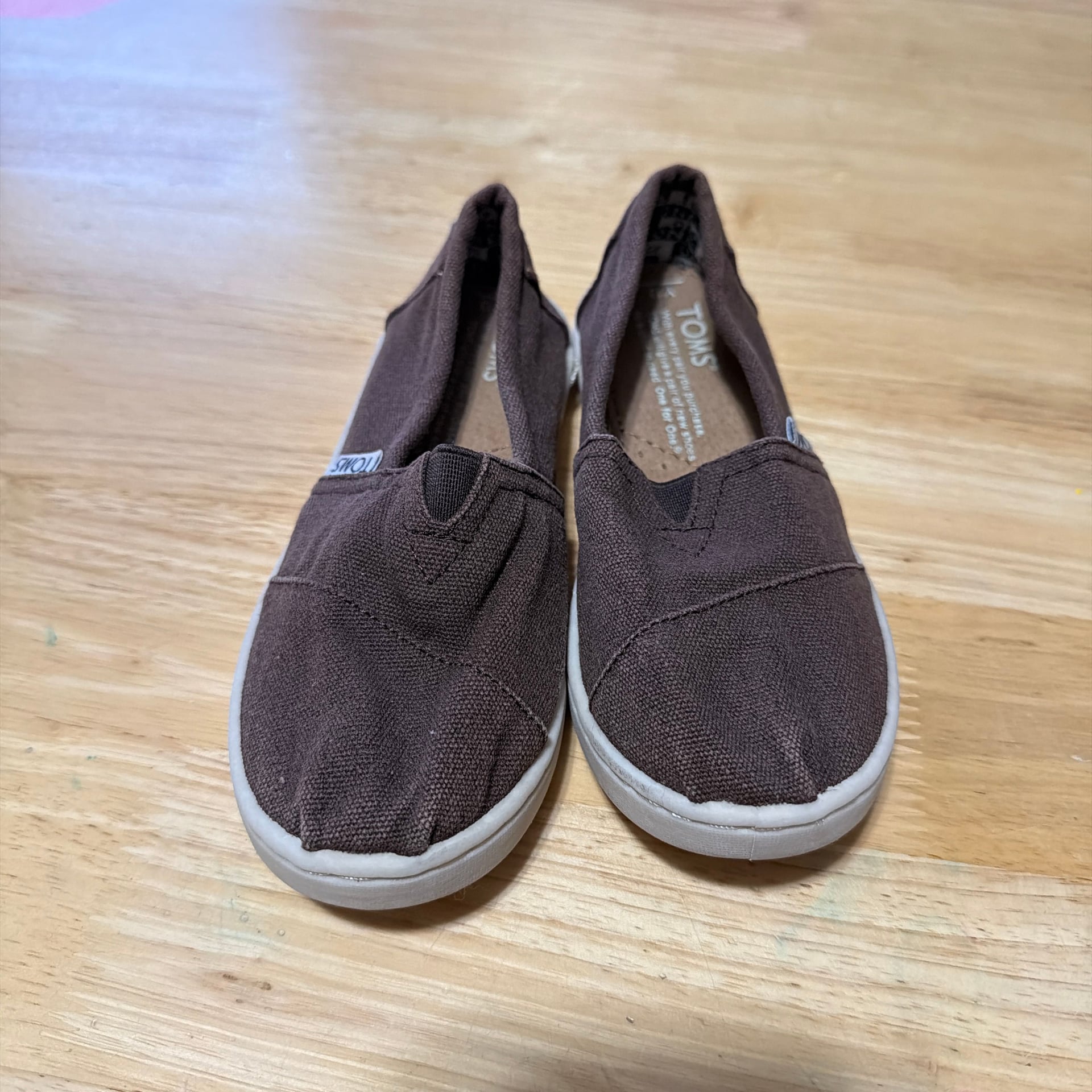TOMS Youth Alpargata Classic Slip-On Shoes in Ash Canvas Youth 13 4