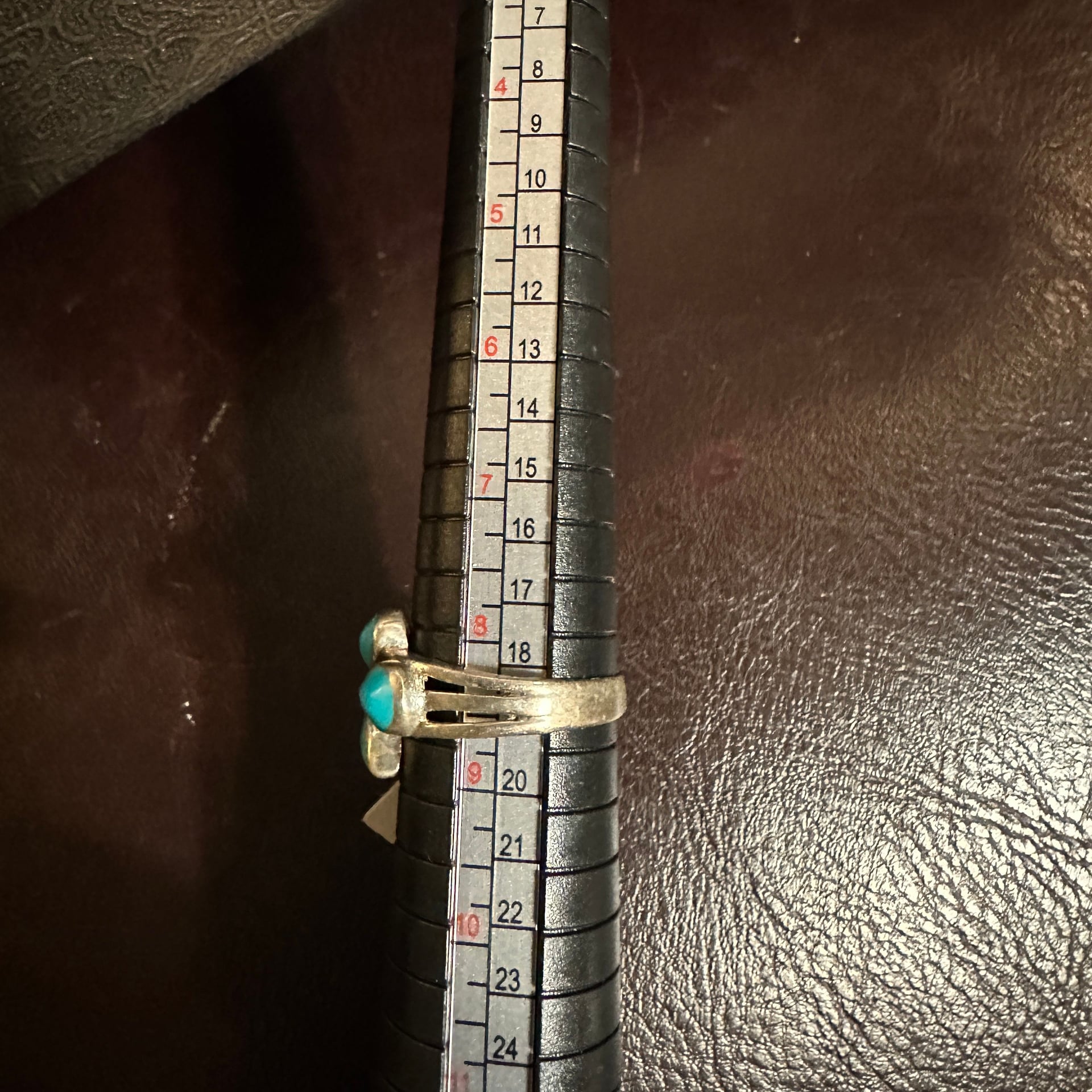 Vintage Sterling Silver Turquoise Cluster Bypass Ring Size 8.5 2