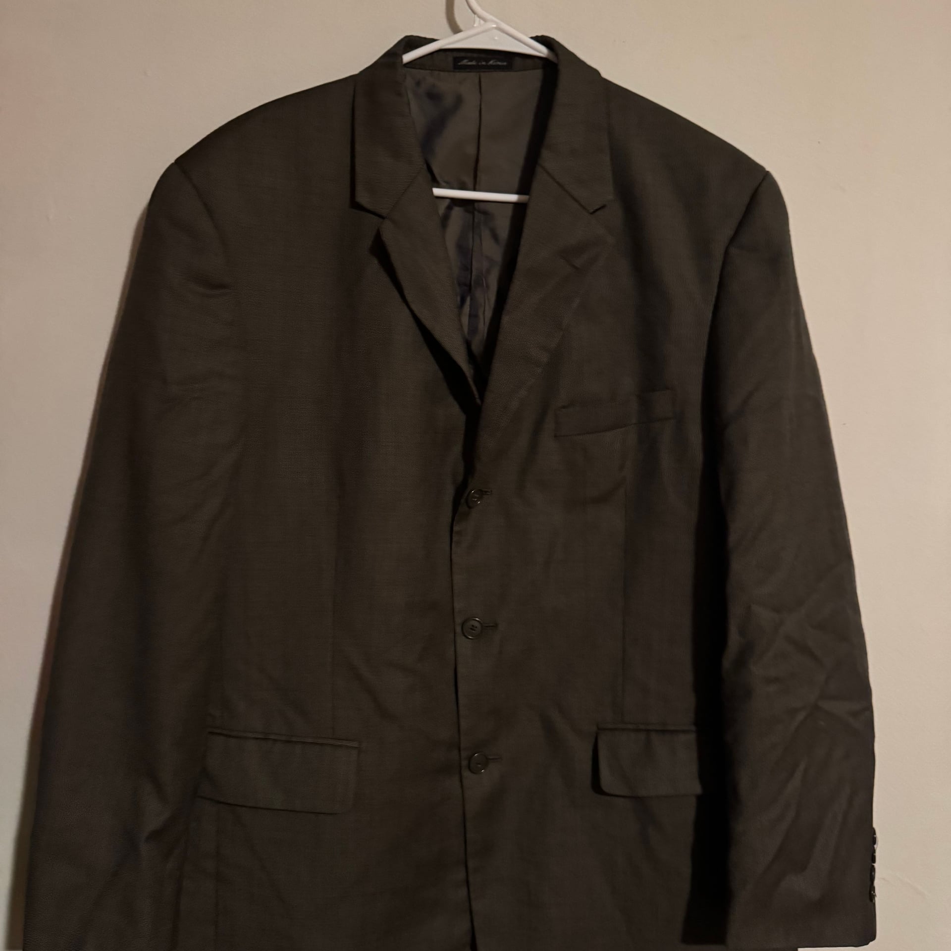 Alfani Men's Black Faux Suede 3-Button Blazer Jacket 1