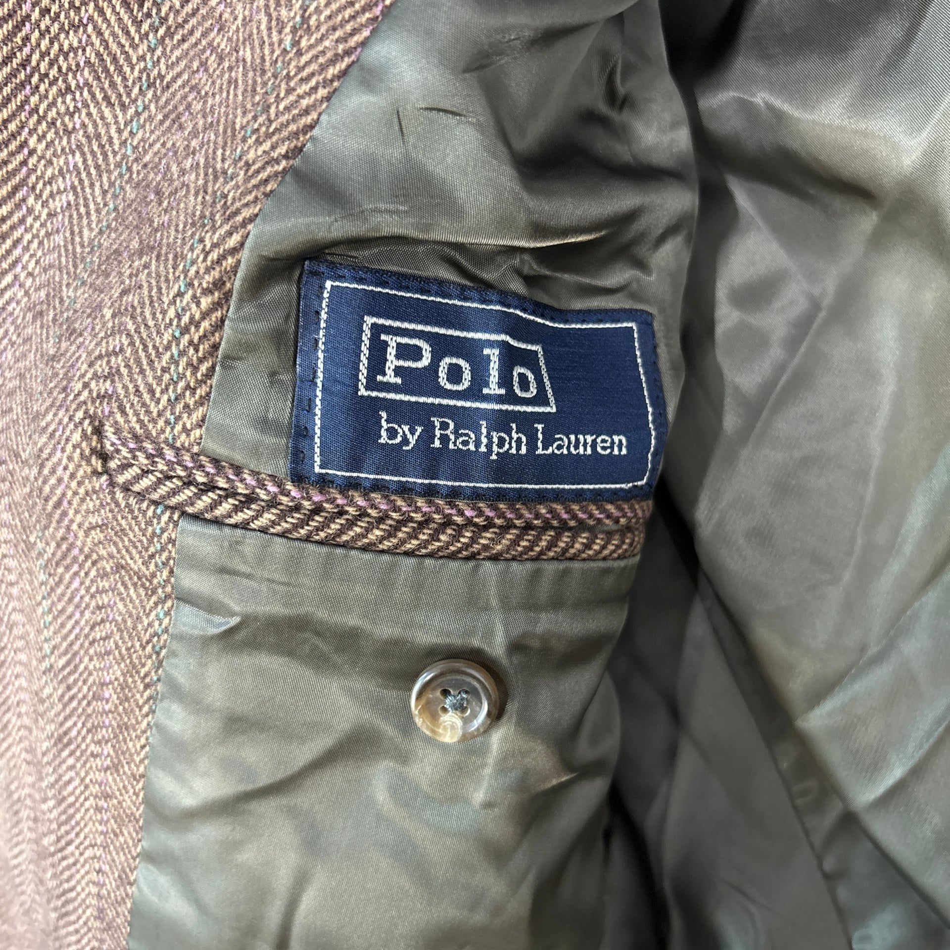 Vintage Polo Ralph Lauren Herringbone Tweed Wool Blazer made in USA 6