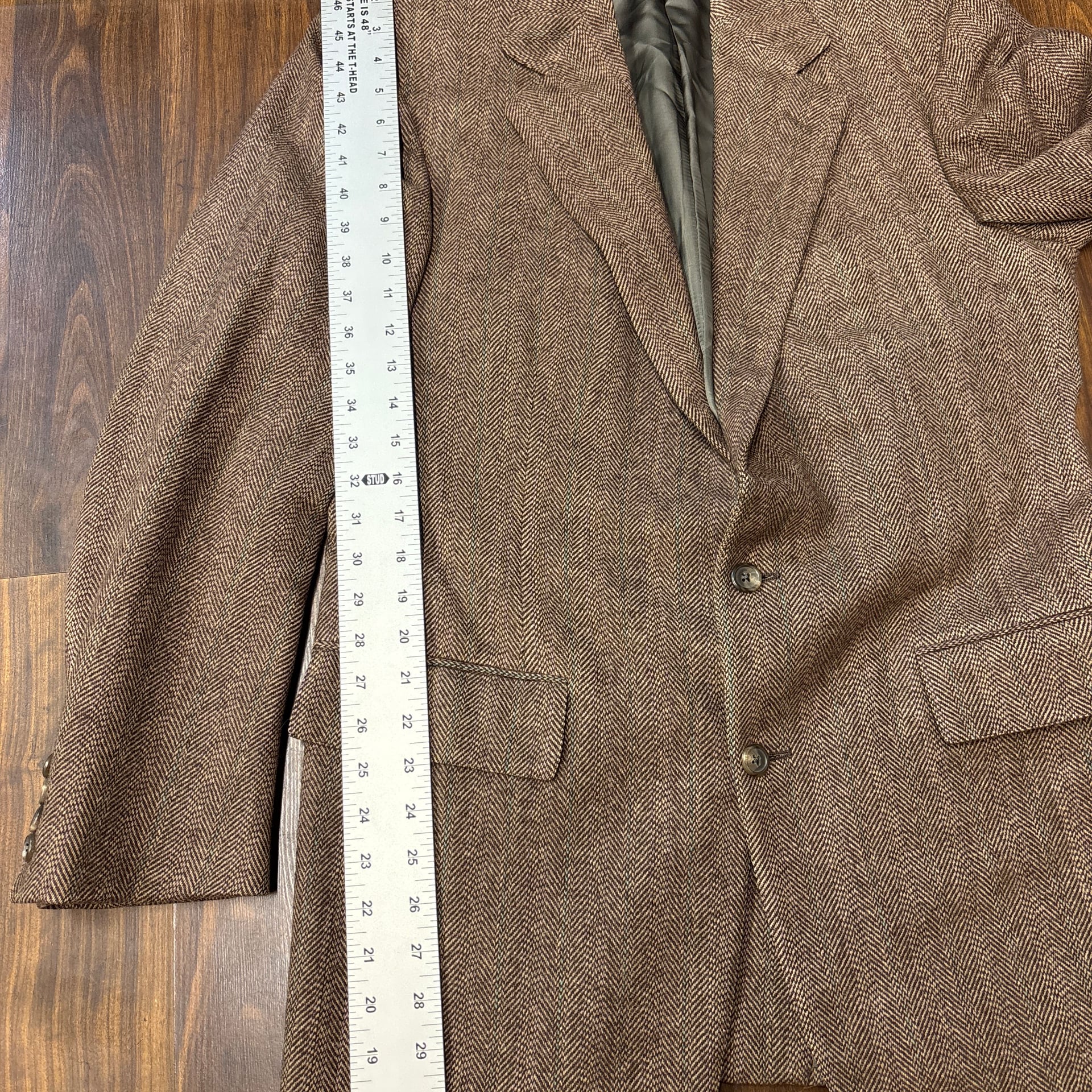 Vintage Polo Ralph Lauren Herringbone Tweed Wool Blazer made in USA 8