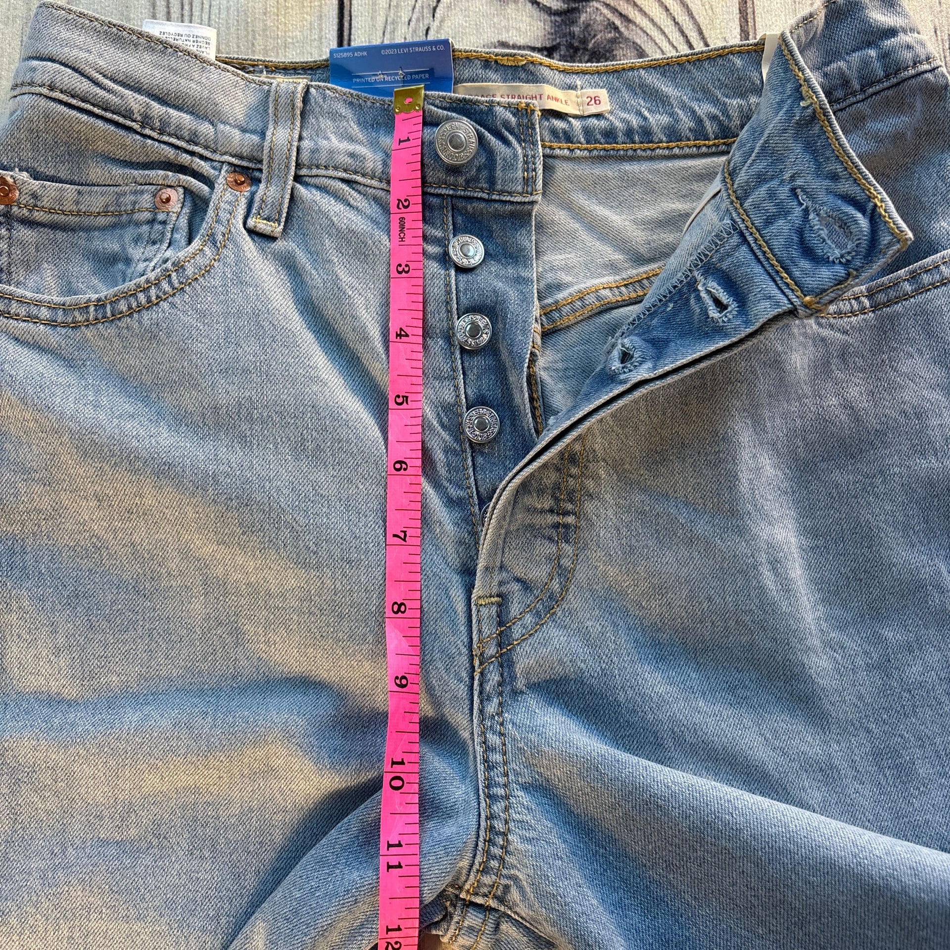 Levi's Ribcage Straight Ankle Jeans Light Wash SZ 26 x 27 NWT New 10
