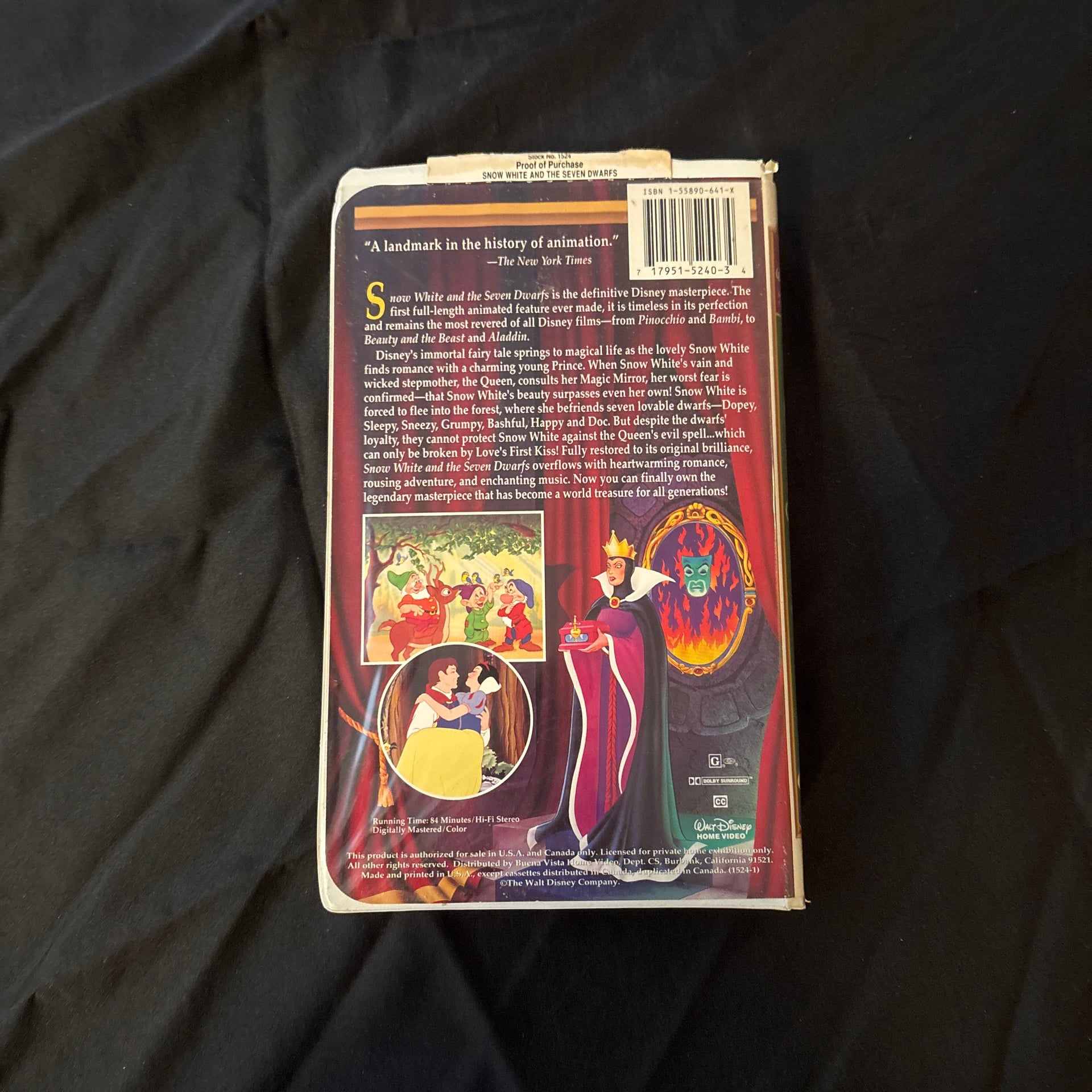 Walt Disney's Masterpiece Snow White and the Seven Dwarfs VHS (1994) 3