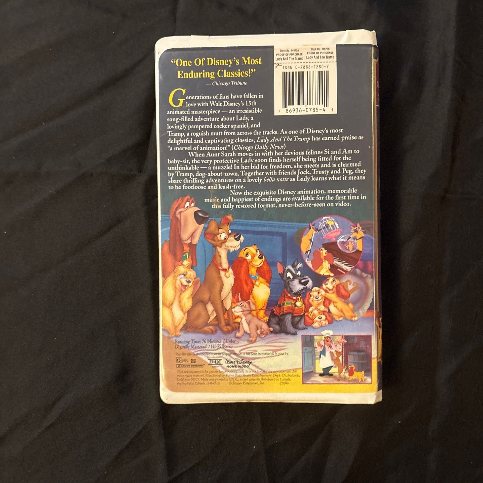 Walt Disney Masterpiece Collection Lady & The Tramp VHS 14673 Clamshell 2