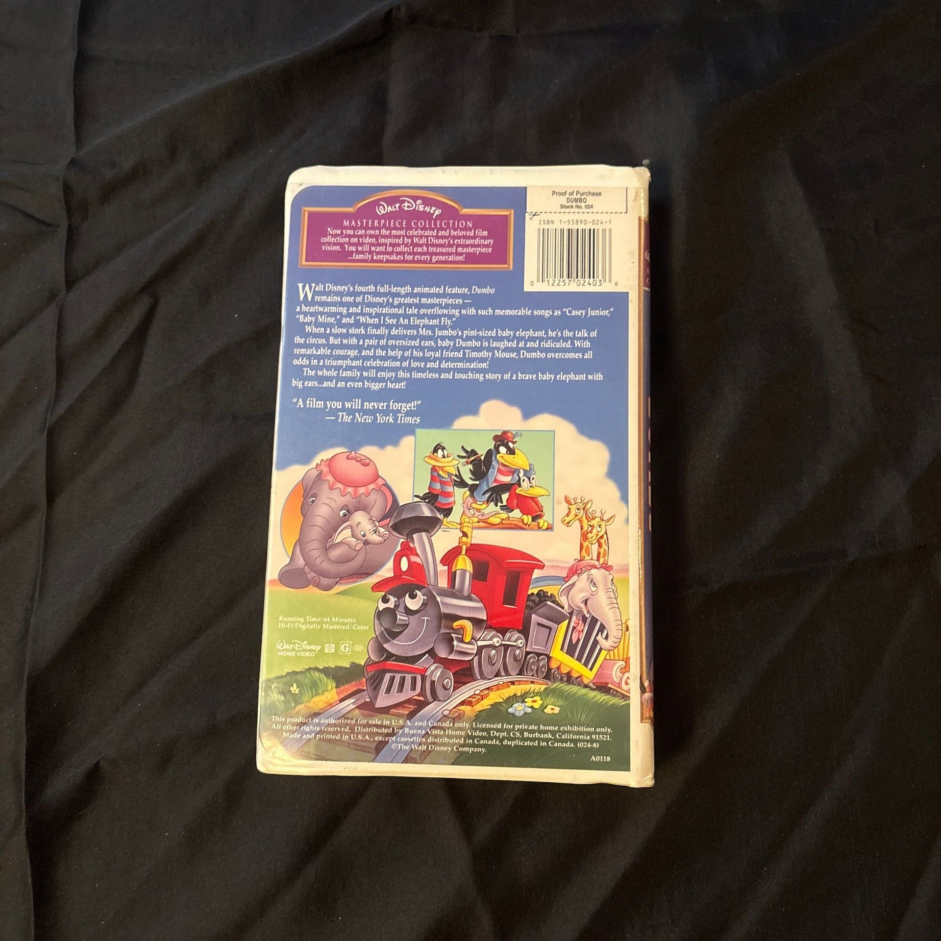 Walt Disney Masterpiece Collection: Dumbo VHS (Stock No. 024) 3