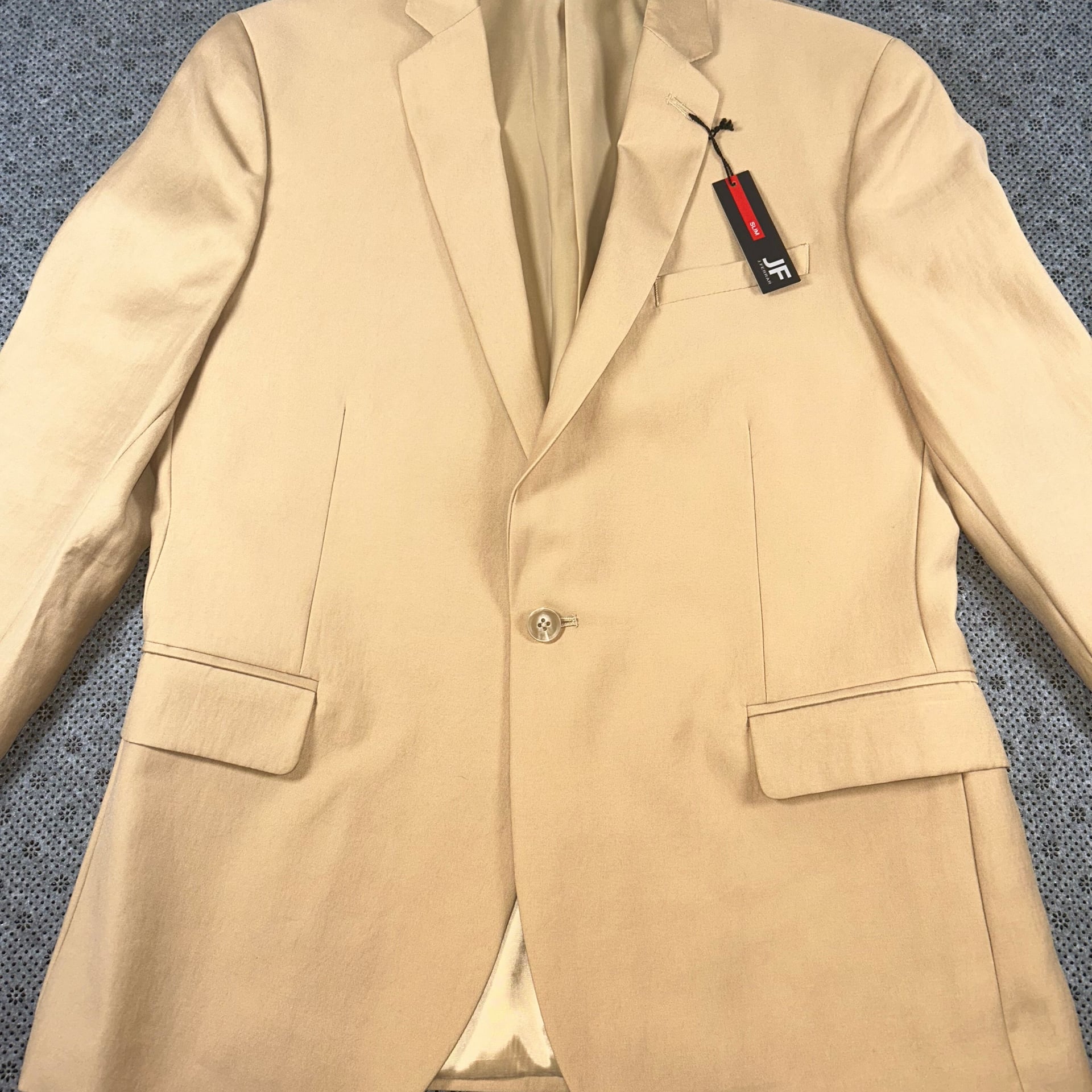 JF J. Ferrar Men's Ultra Comfort Slim Fit Suit Jacket Blazer, Tan 1
