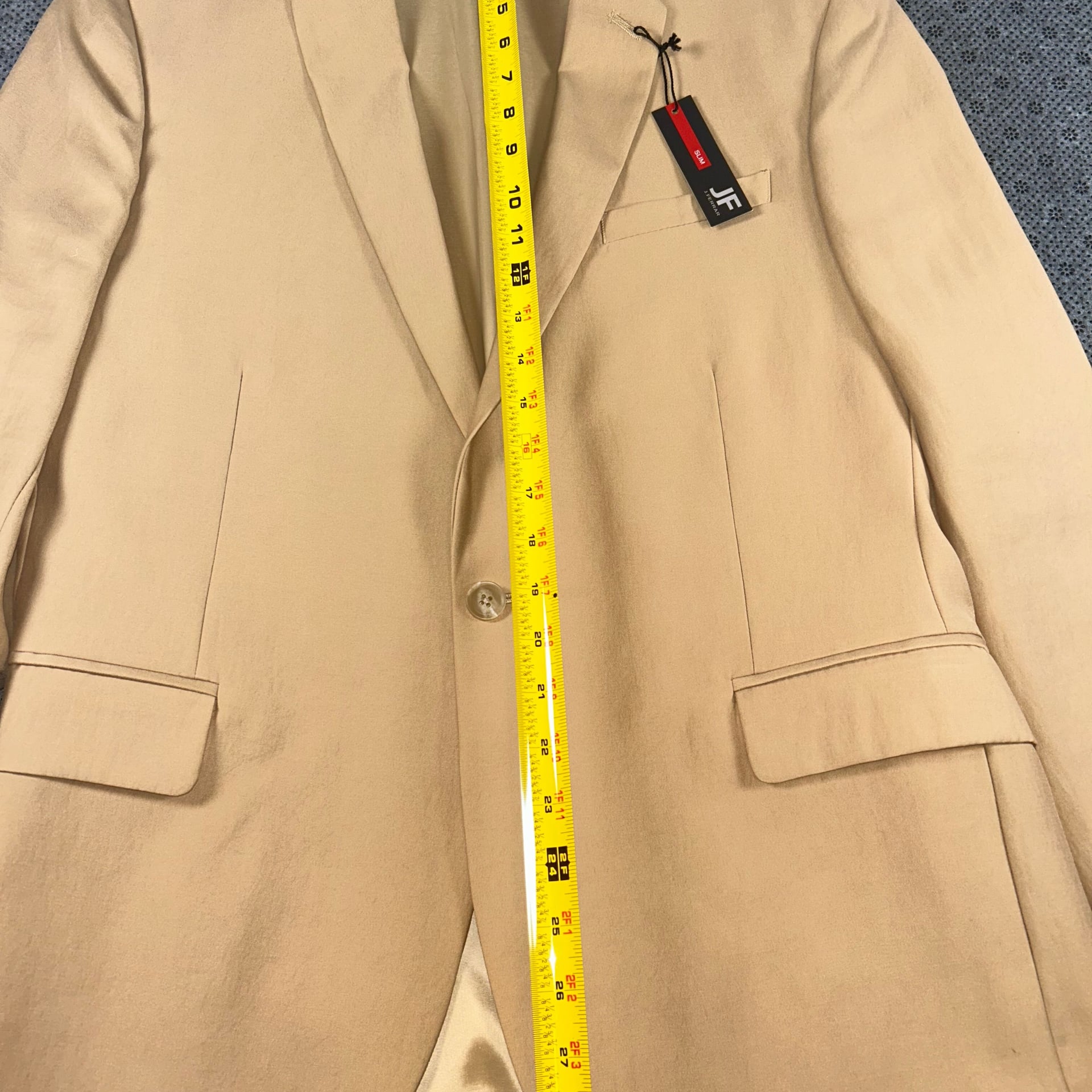 JF J. Ferrar Men's Ultra Comfort Slim Fit Suit Jacket Blazer, Tan 9