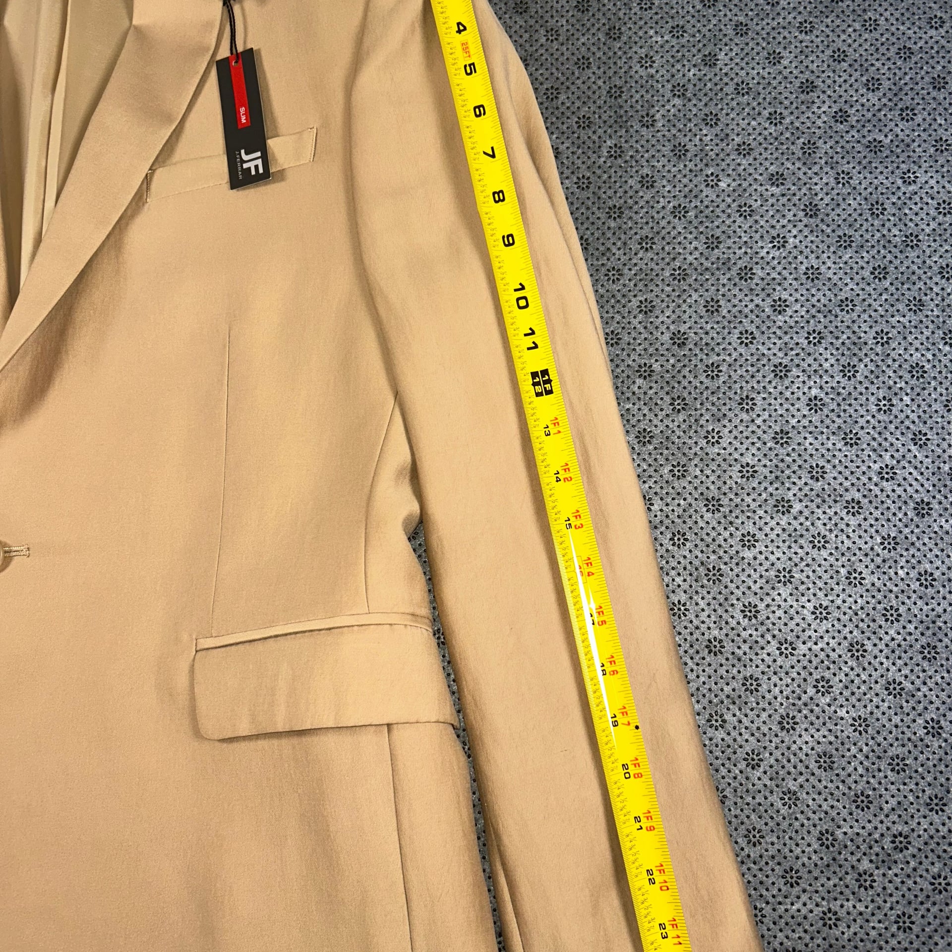 JF J. Ferrar Men's Ultra Comfort Slim Fit Suit Jacket Blazer, Tan 11