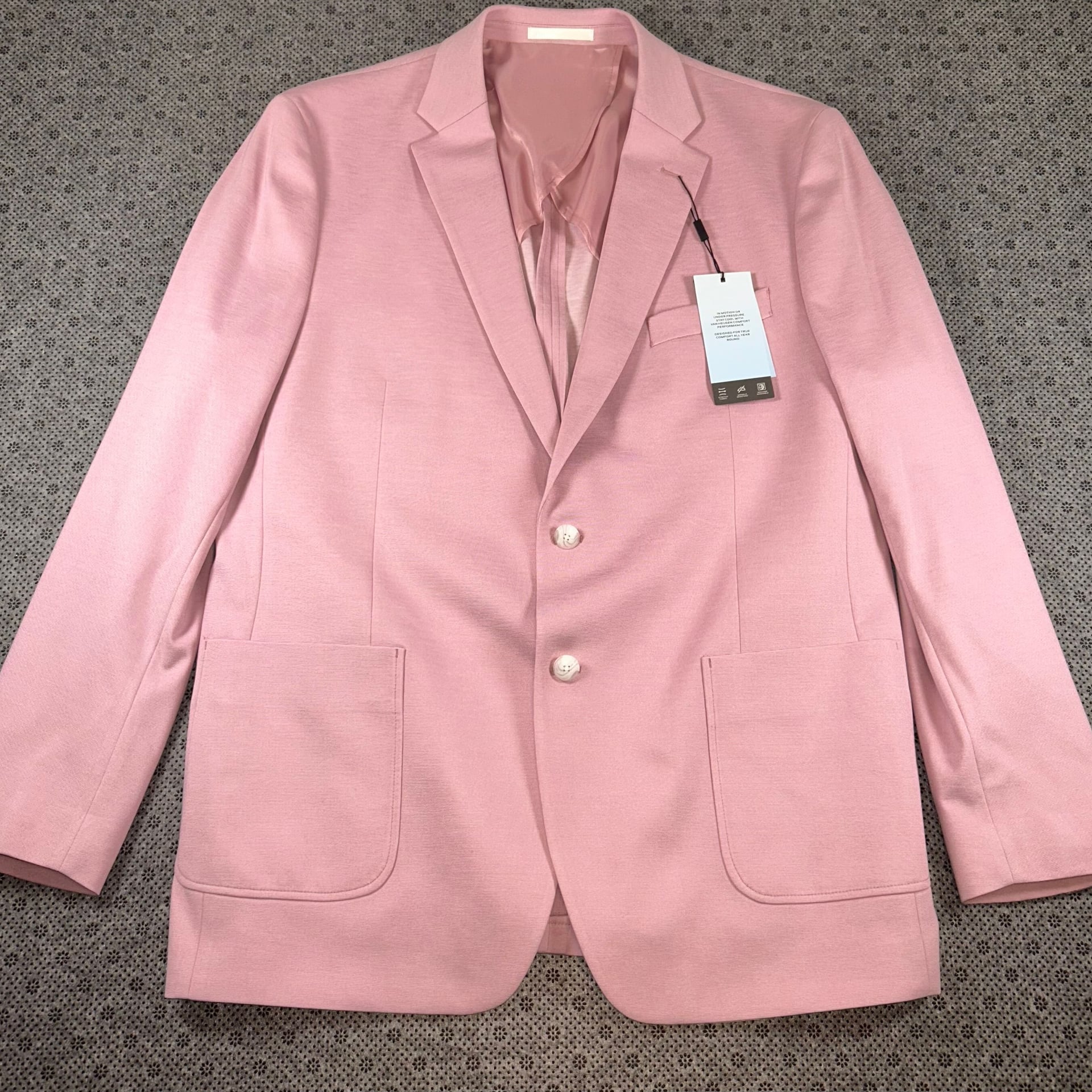 Van Heusen Sport Pink Linen Cotton Slim Fit Single Breasted Blazer 1