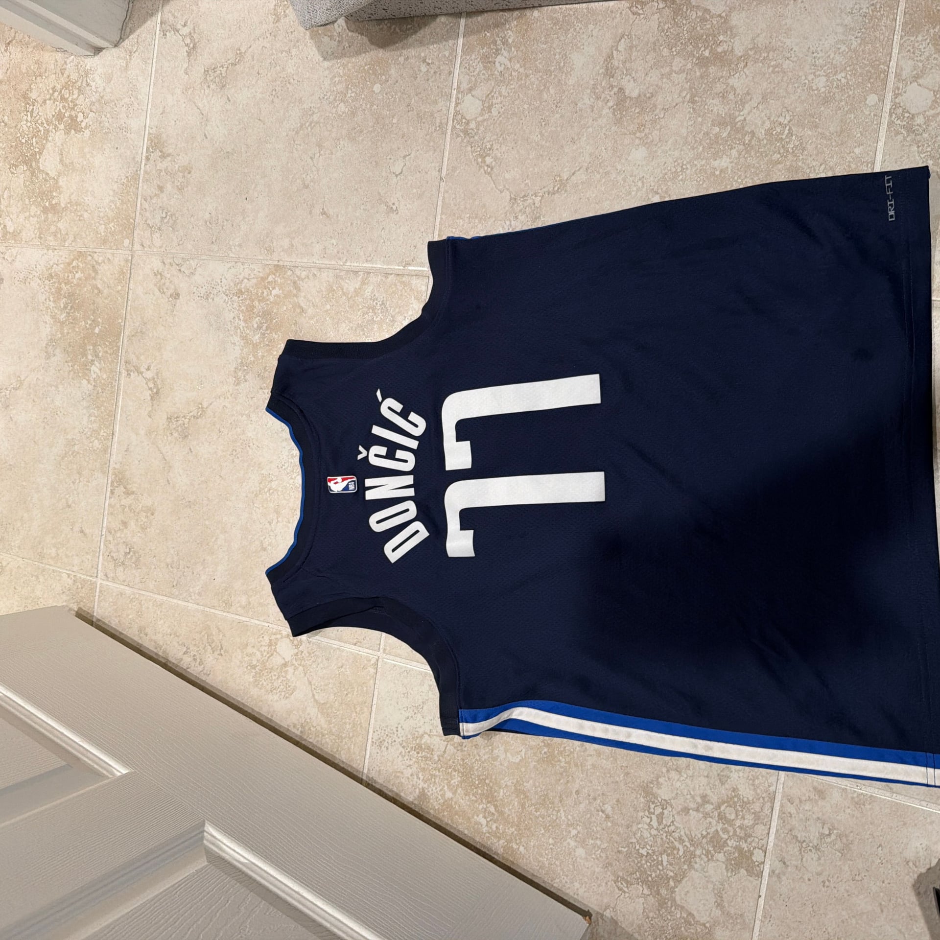 Luka Dončić Dallas Mavericks Jordan Brand Statement Edition Navy Swingman Jersey 3