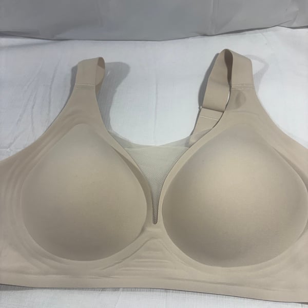 Women’s Seamless Full Coverage Bra Beige Nude Size 3XL Wireless Padded Comfort