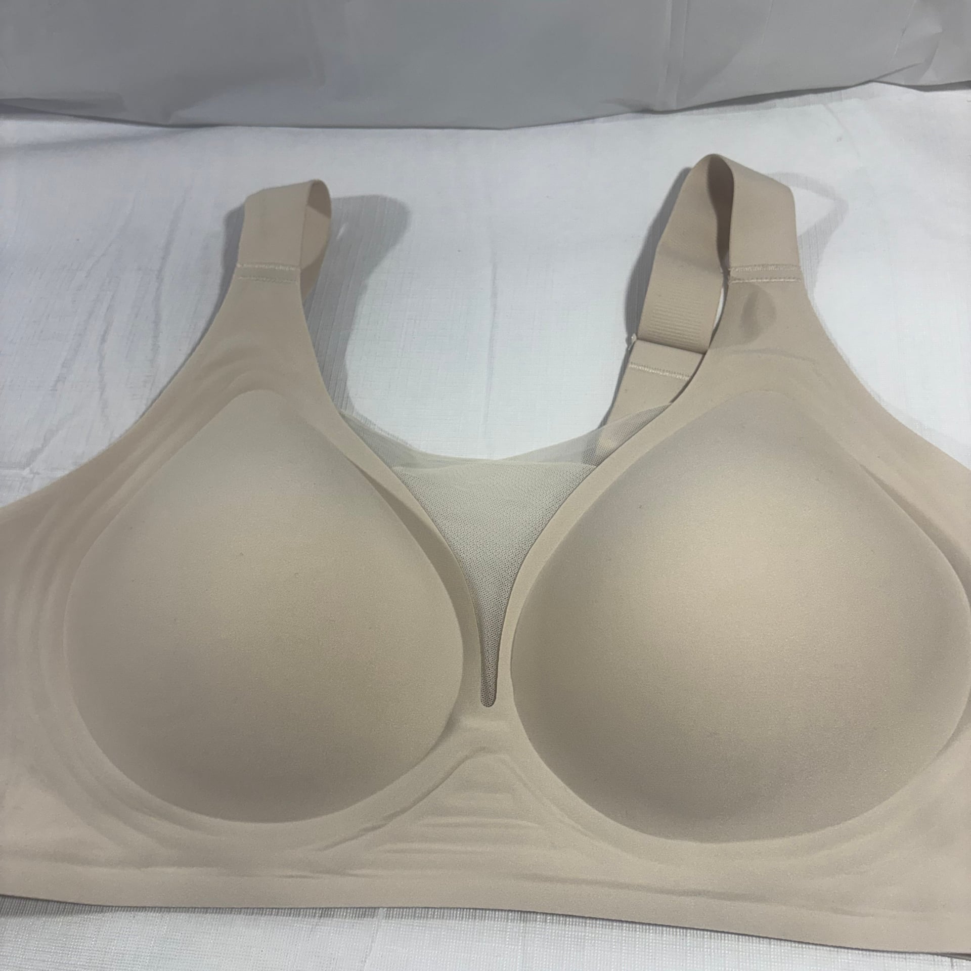 Women’s Seamless Full Coverage Bra Beige Nude Size 4xL Wireless Padded Comfort 2