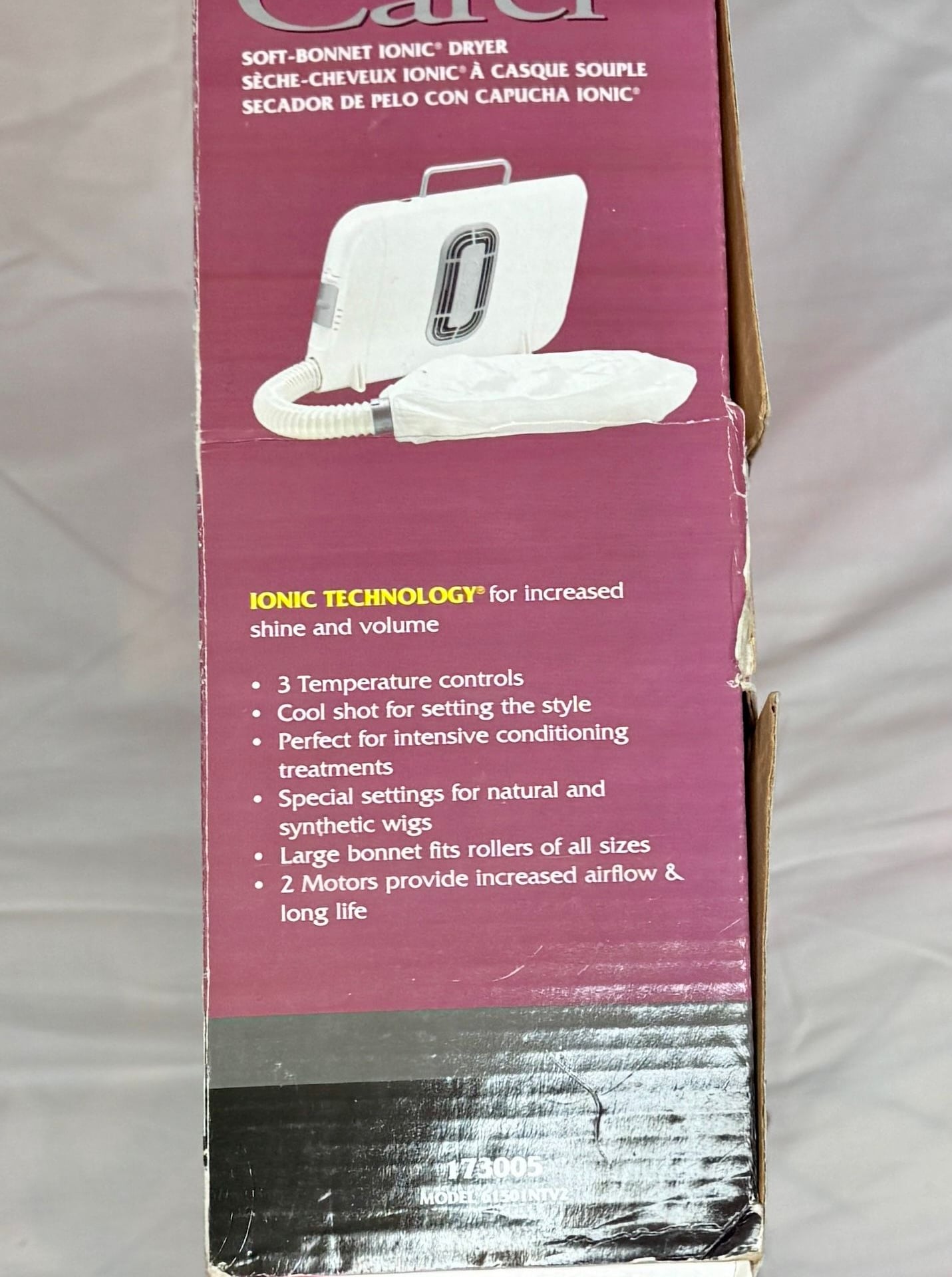 Carel Soft Bonnet Ionic Hair Dryer Model 173005 2