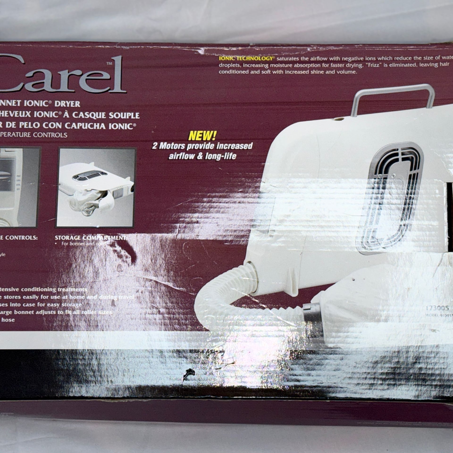 Carel Soft Bonnet Ionic Hair Dryer Model 173005 4