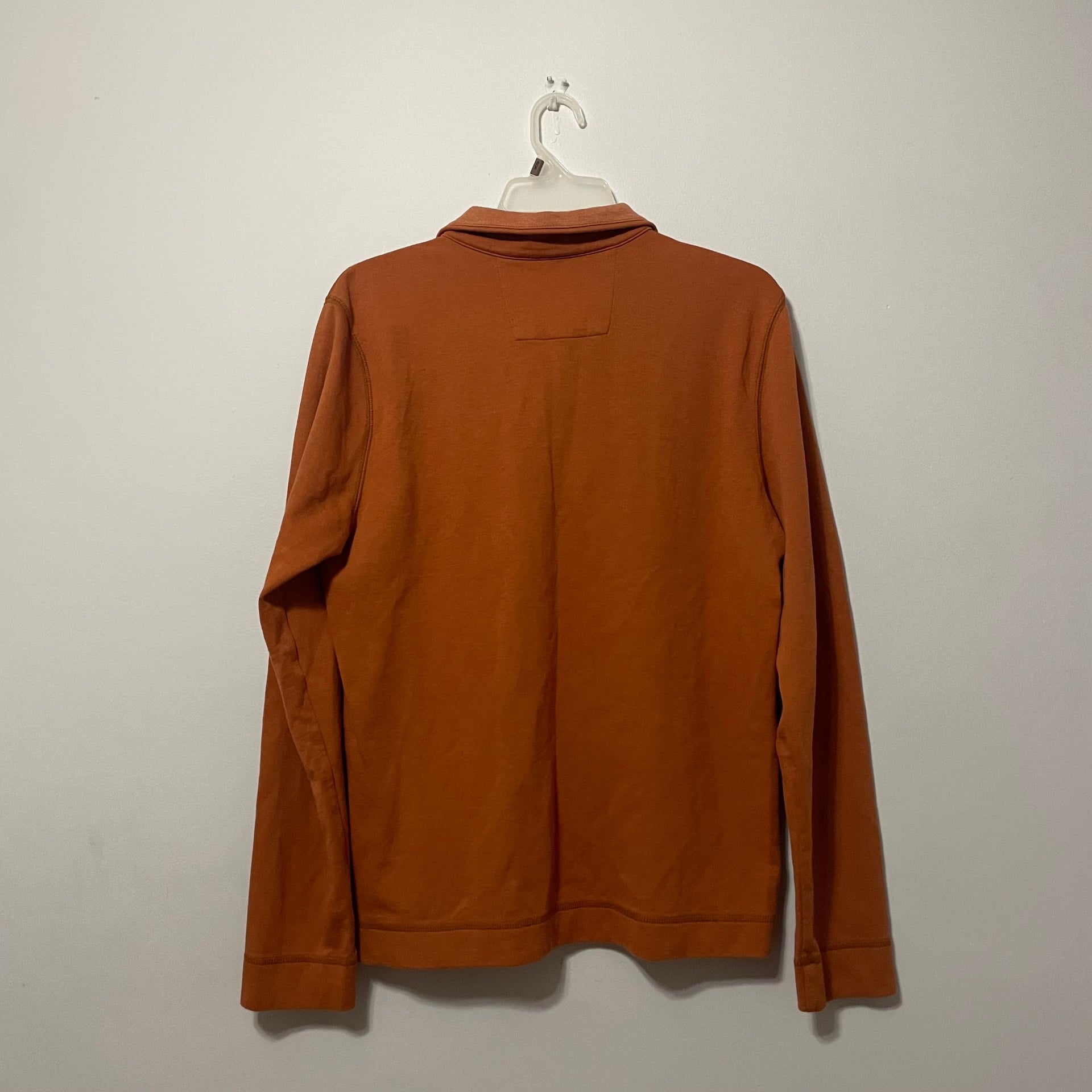 Banana Republic Men's Rust Orange Quarter zip Button sweater 3