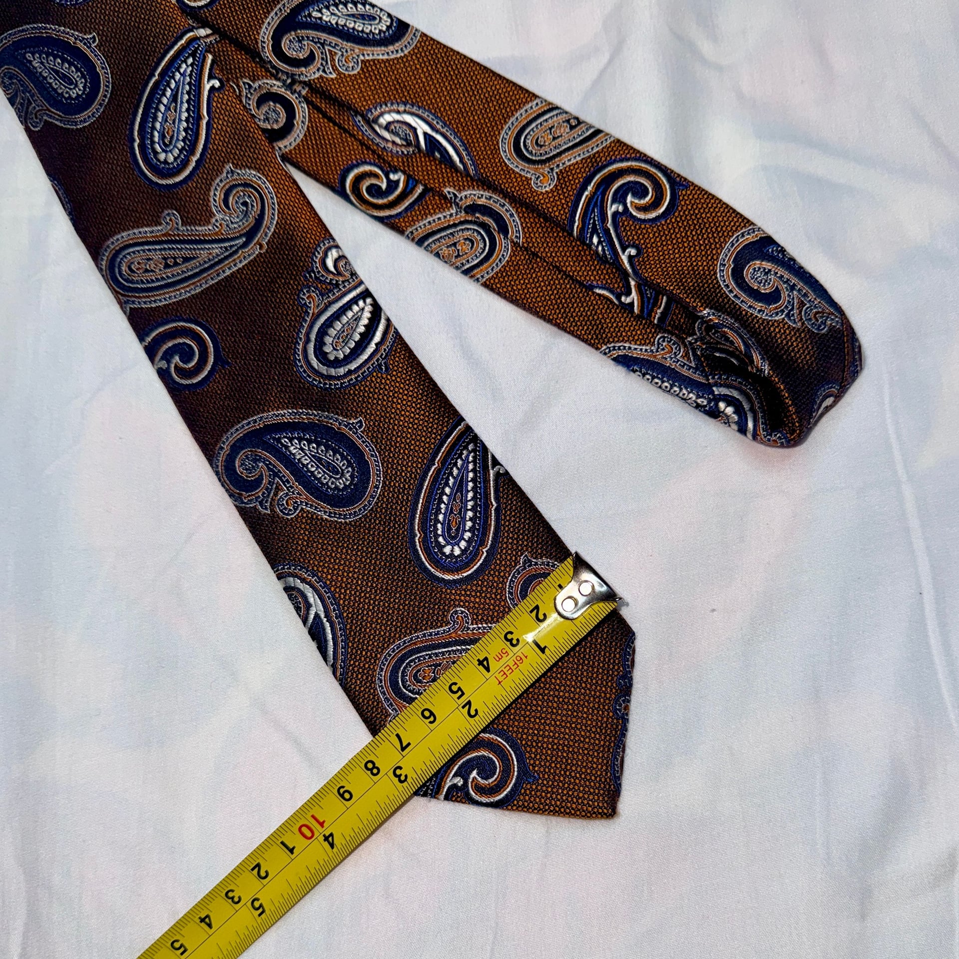 Jos A Bank Silk Tie Men Amber Paisley Heritage Collection Jacquard 3