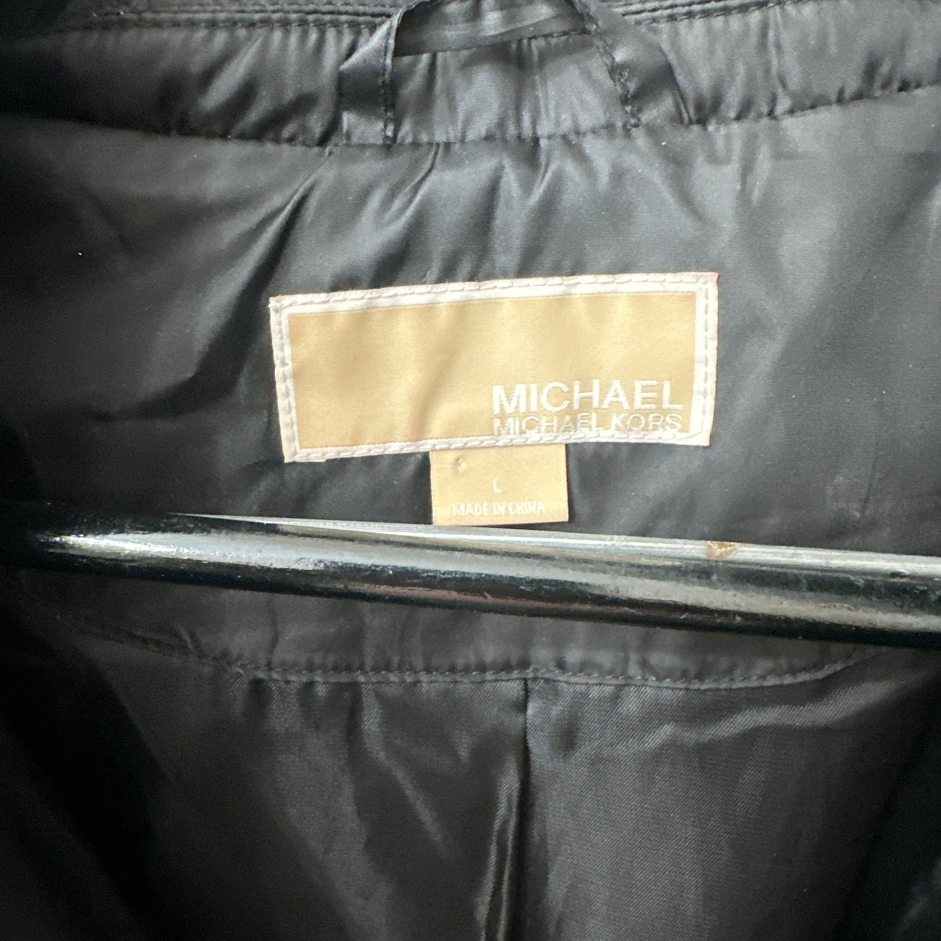 Michael Kors Women's Long Black Down Puffer Coat with Faux-Fur Collar 2