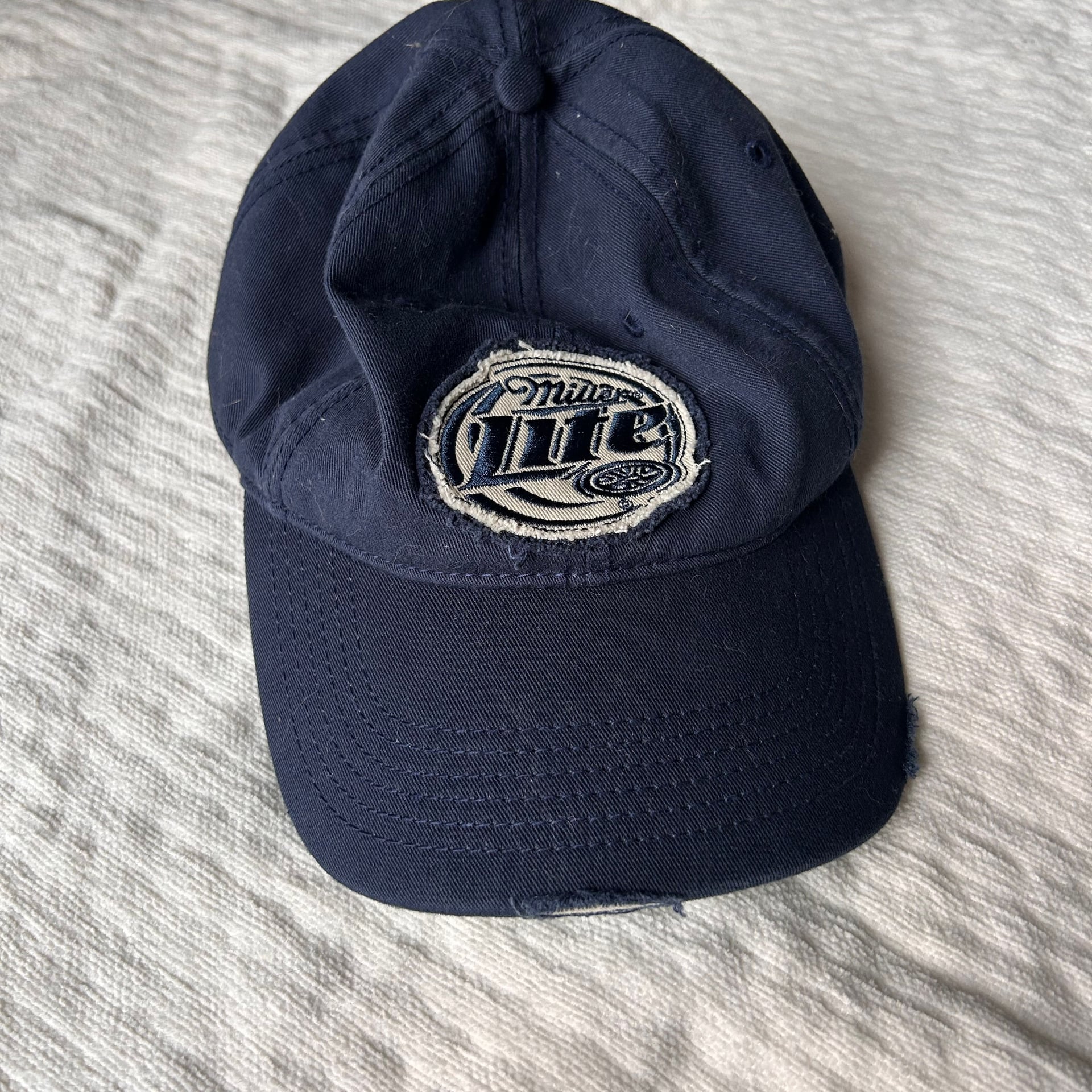 Miller Lite Navy Blue Embroidered Logo Adjustable Baseball Hat 1
