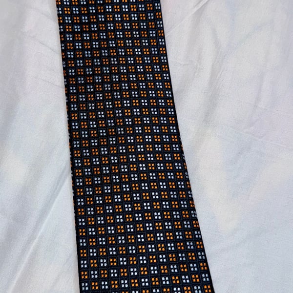 ROBERT TALBOTT MEN'S TIE BLACK/GEOMETRIC Width: 3.7/8" Length: 60"