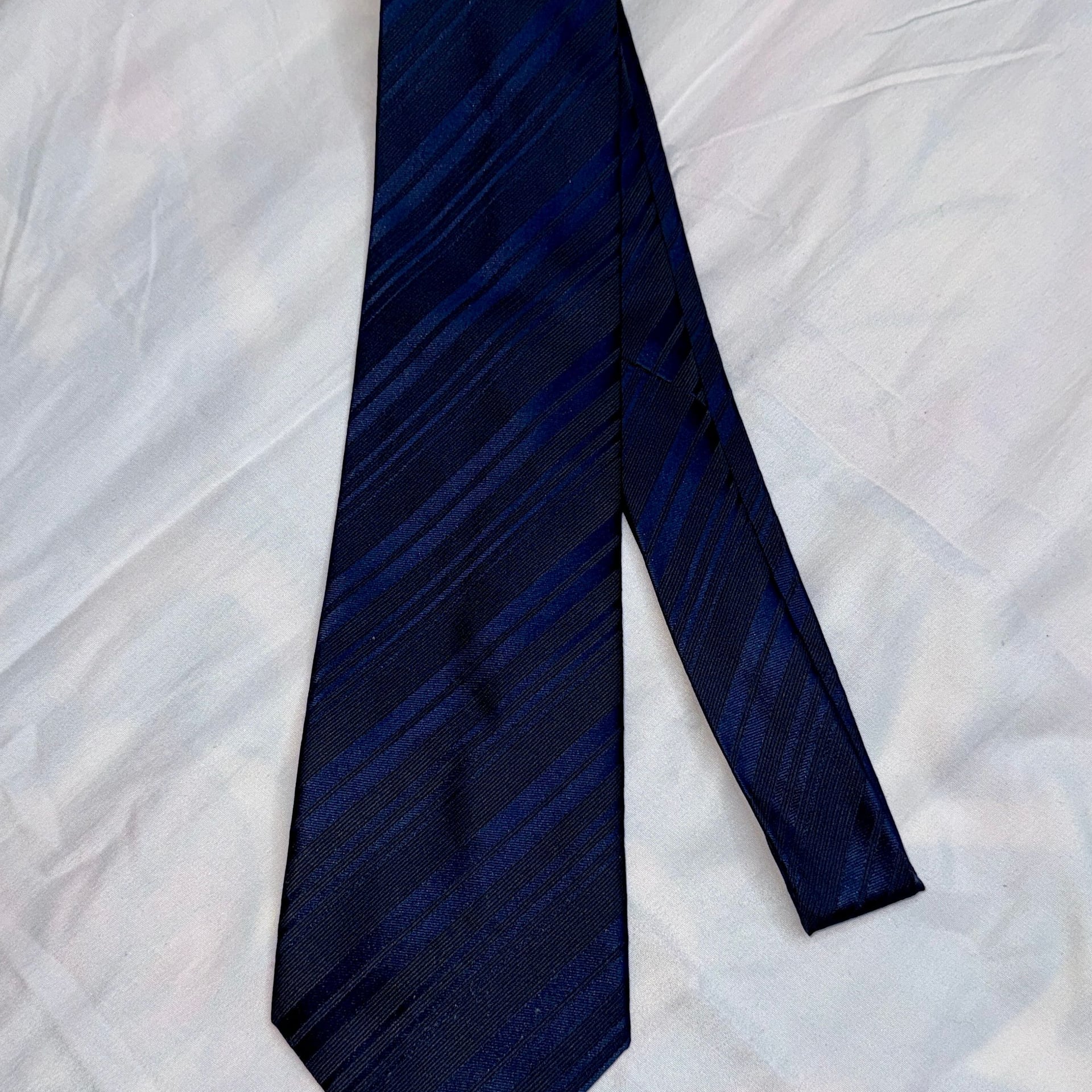 Punto Ocho Blue Linear Grid Plaid Silk Blend Necktie 2