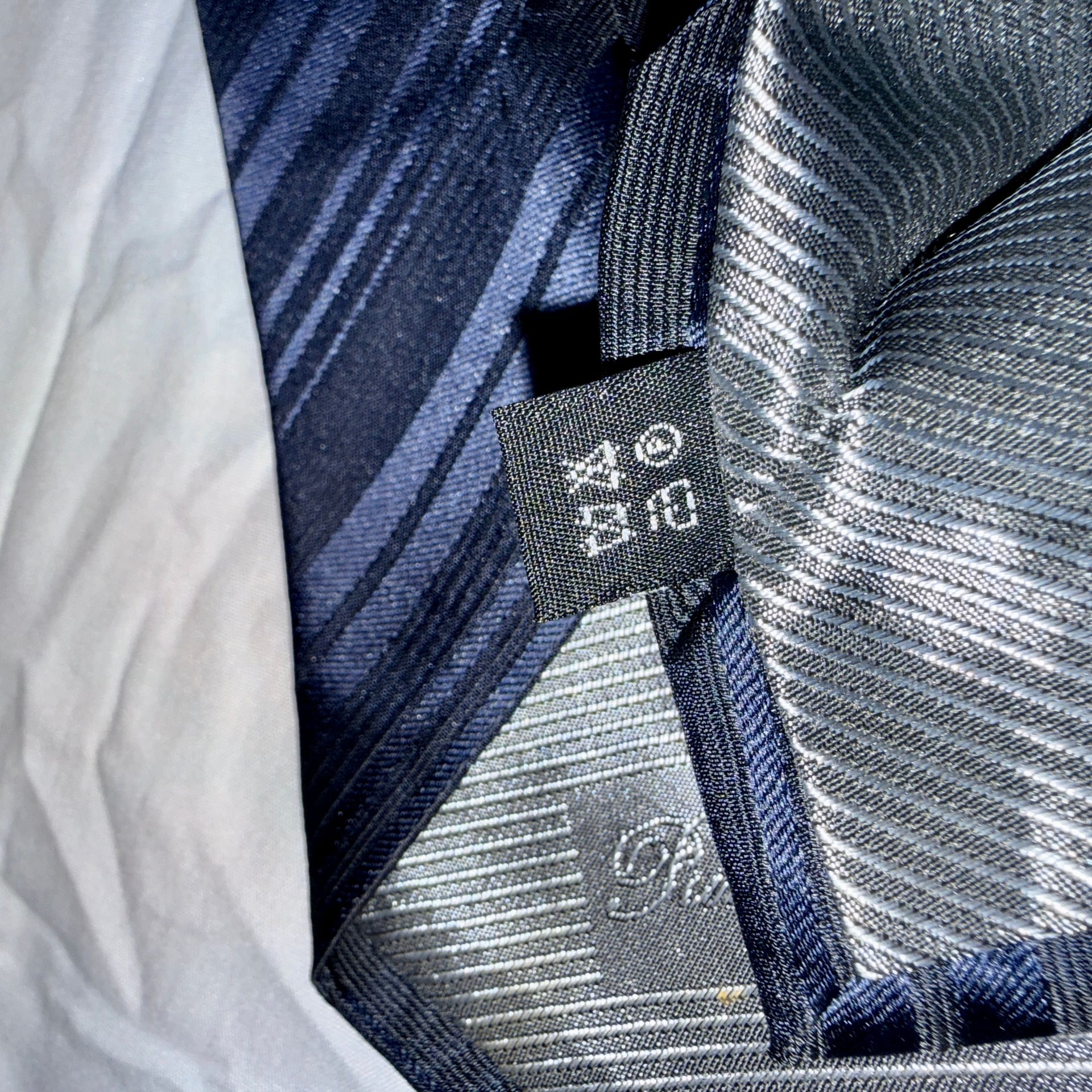 Punto Ocho Blue Linear Grid Plaid Silk Blend Necktie 5