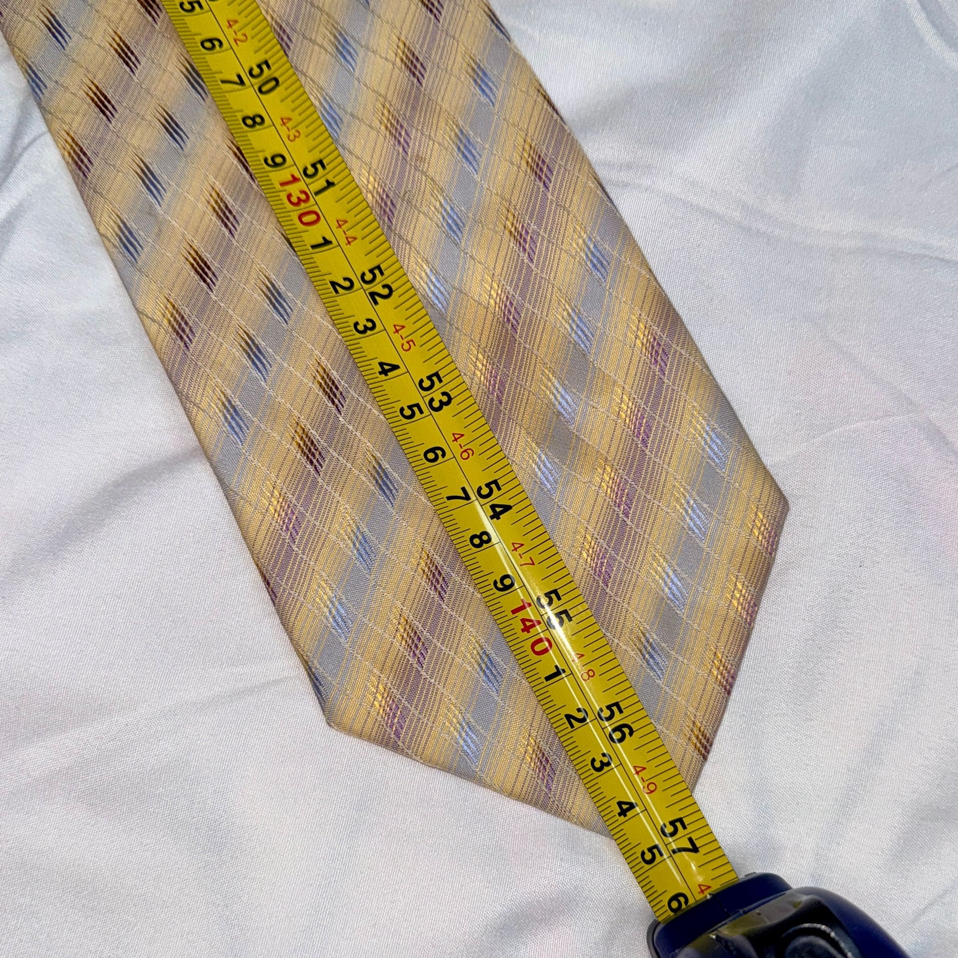 Uomo Véneto Geometric Necktie Gold and Blue Mosaic 5