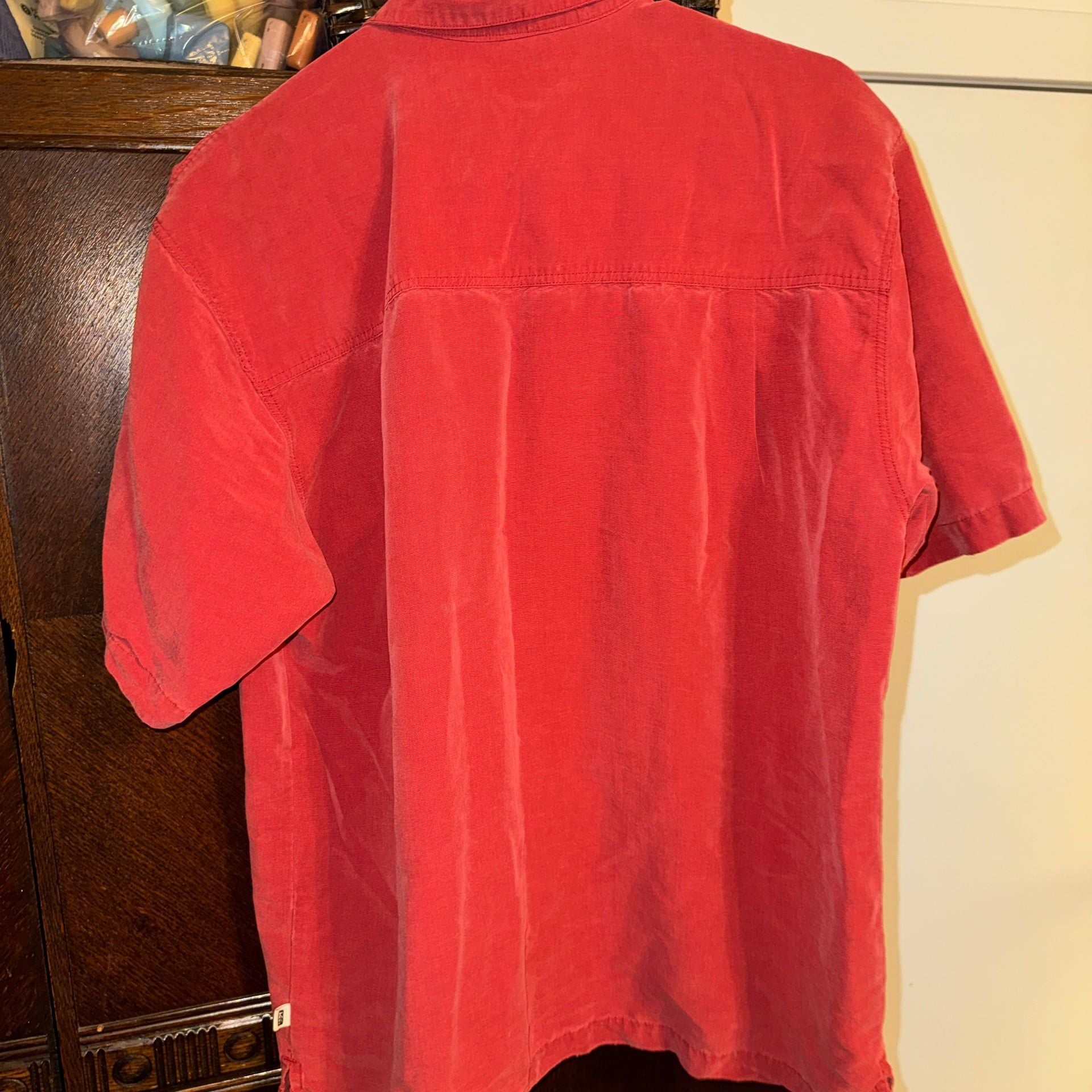 Vintage REI Red Cotton Chamois Short Sleeve Button Down Shirt M 4