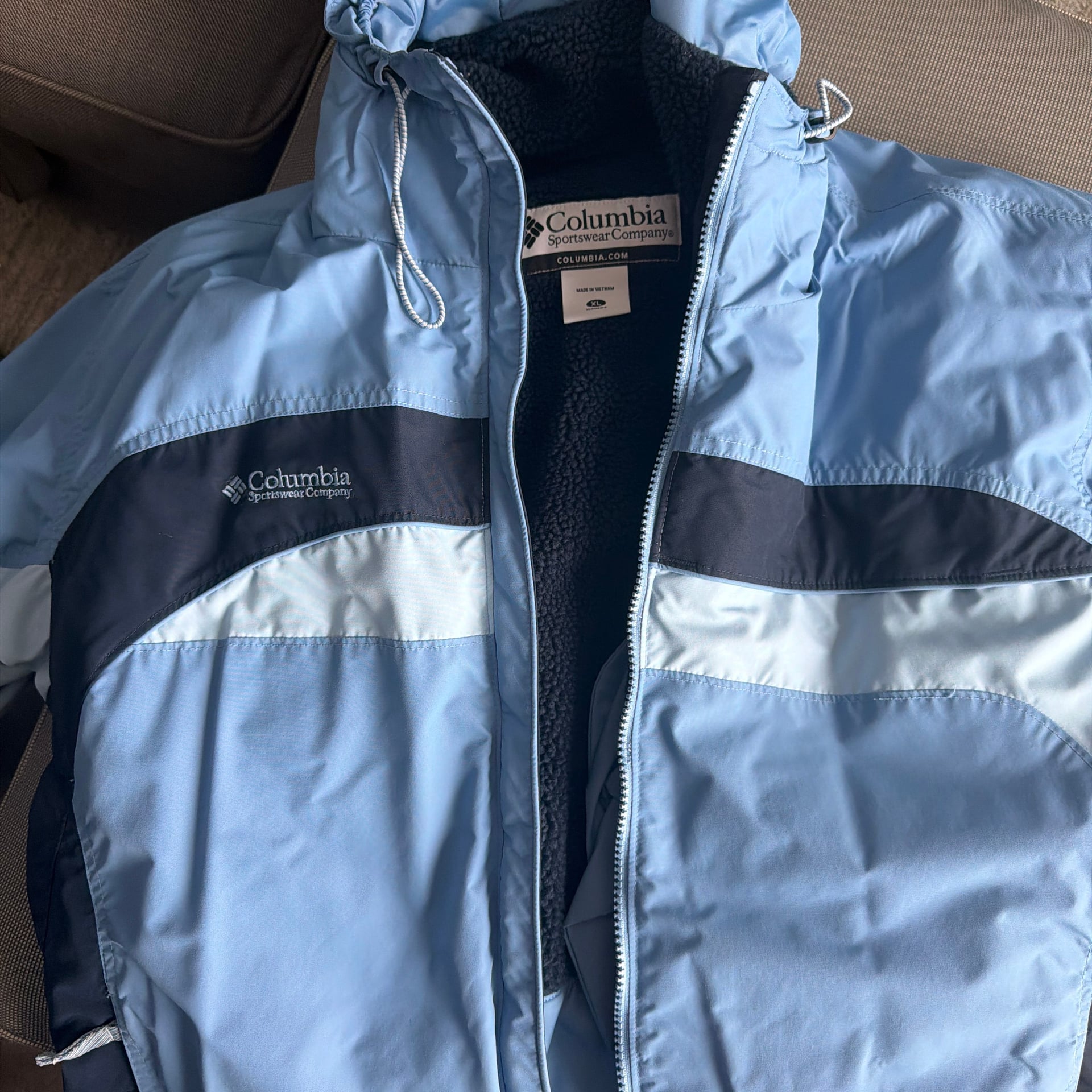 Columbia Windbreaker Jacket Fleece-lined Very Good Condition Small 4 6 4p 6p 1