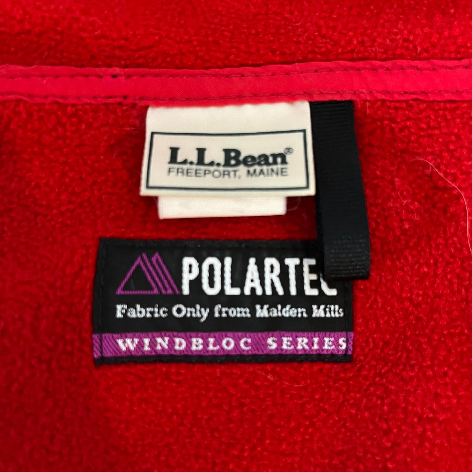 L.L.Bean Polartec Windbloc Fleece Vest Womens Large Black Red Gorpcore 9