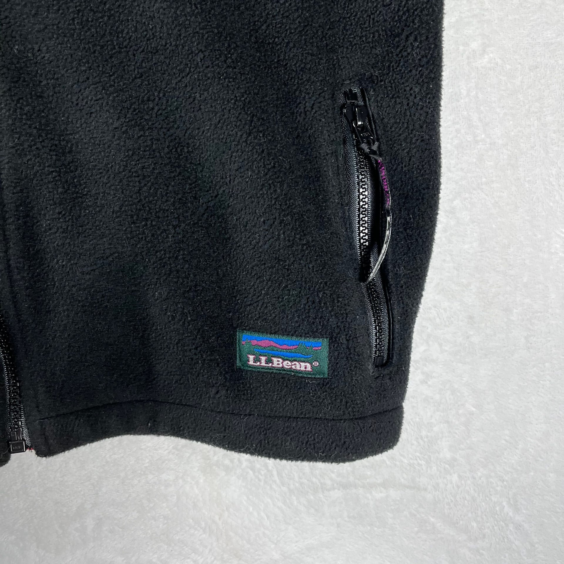 L.L.Bean Polartec Windbloc Fleece Vest Womens Large Black Red Gorpcore 13