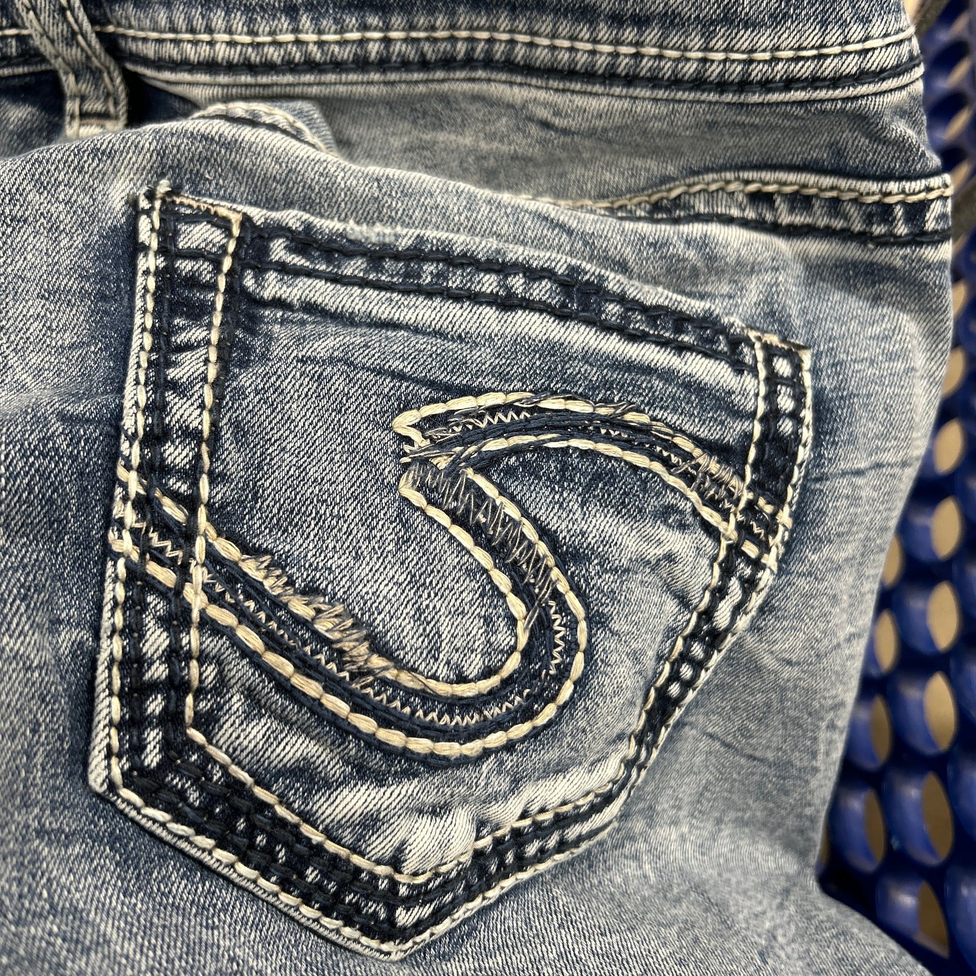 Silver Jeans Co. Suki Mid-Rise Slim Bootcut Distressed Light Wash Jeans 2