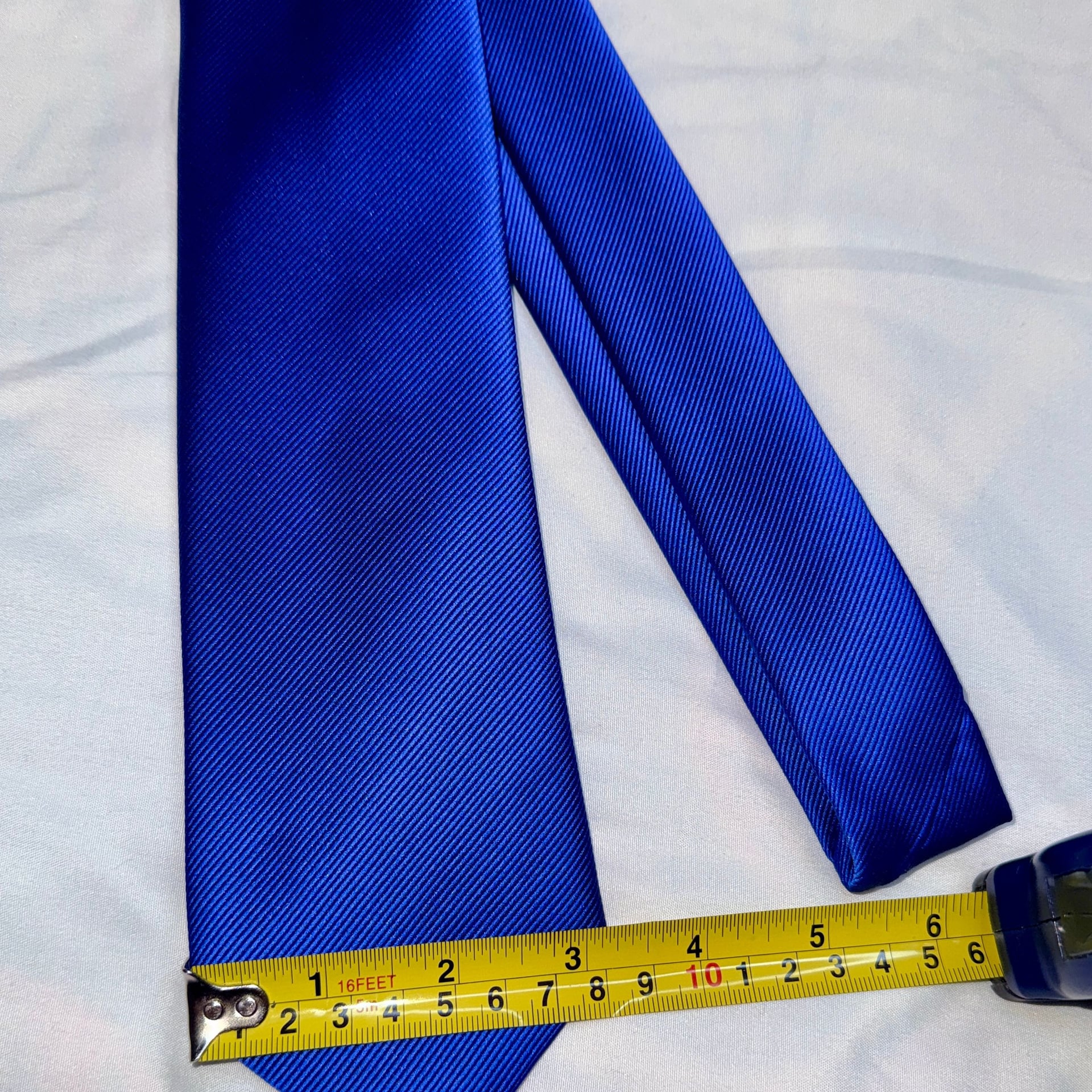 Joseph & Feiss Gold Men's Royal Blue Solid Slim Necktie 5