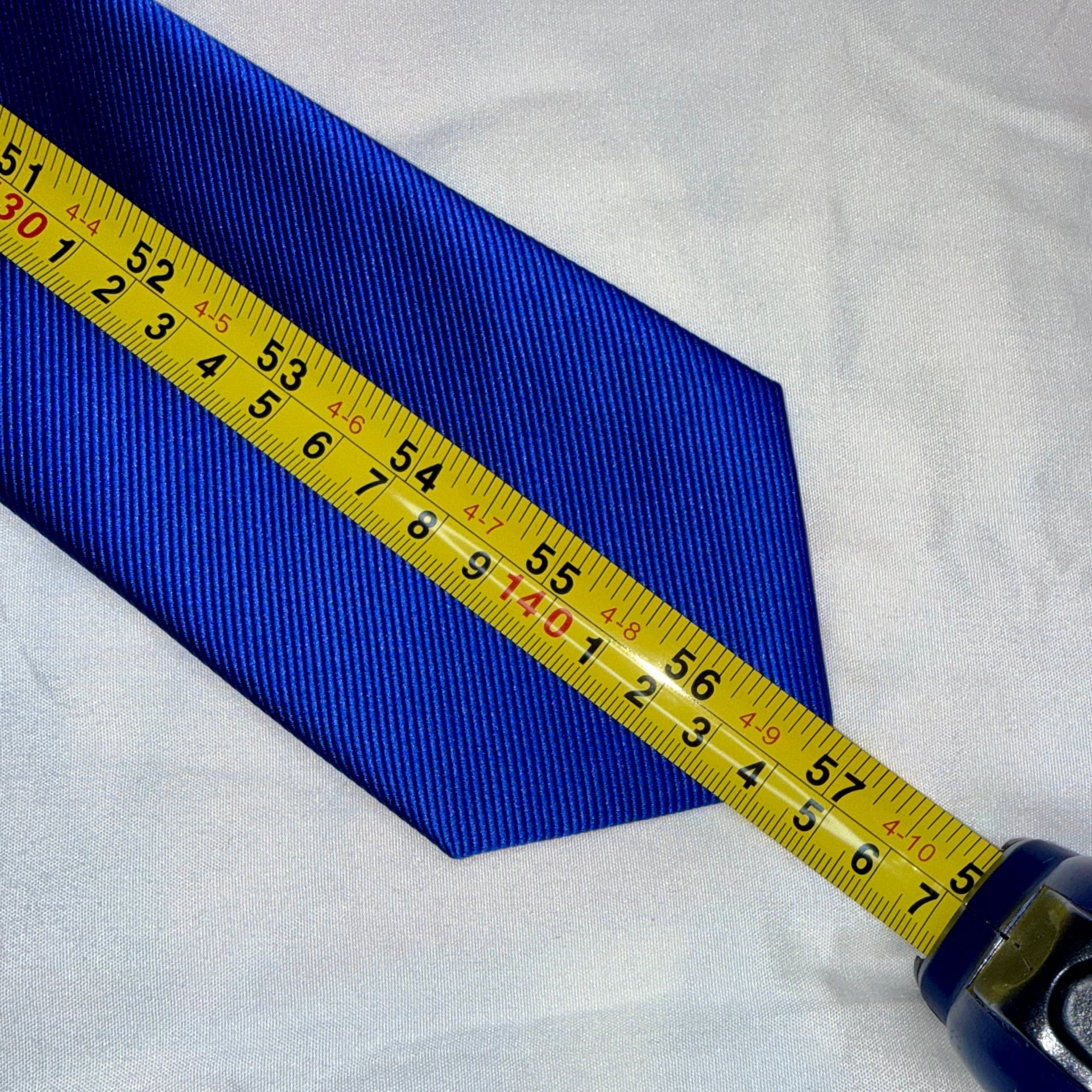 Joseph & Feiss Gold Men's Royal Blue Solid Slim Necktie 6